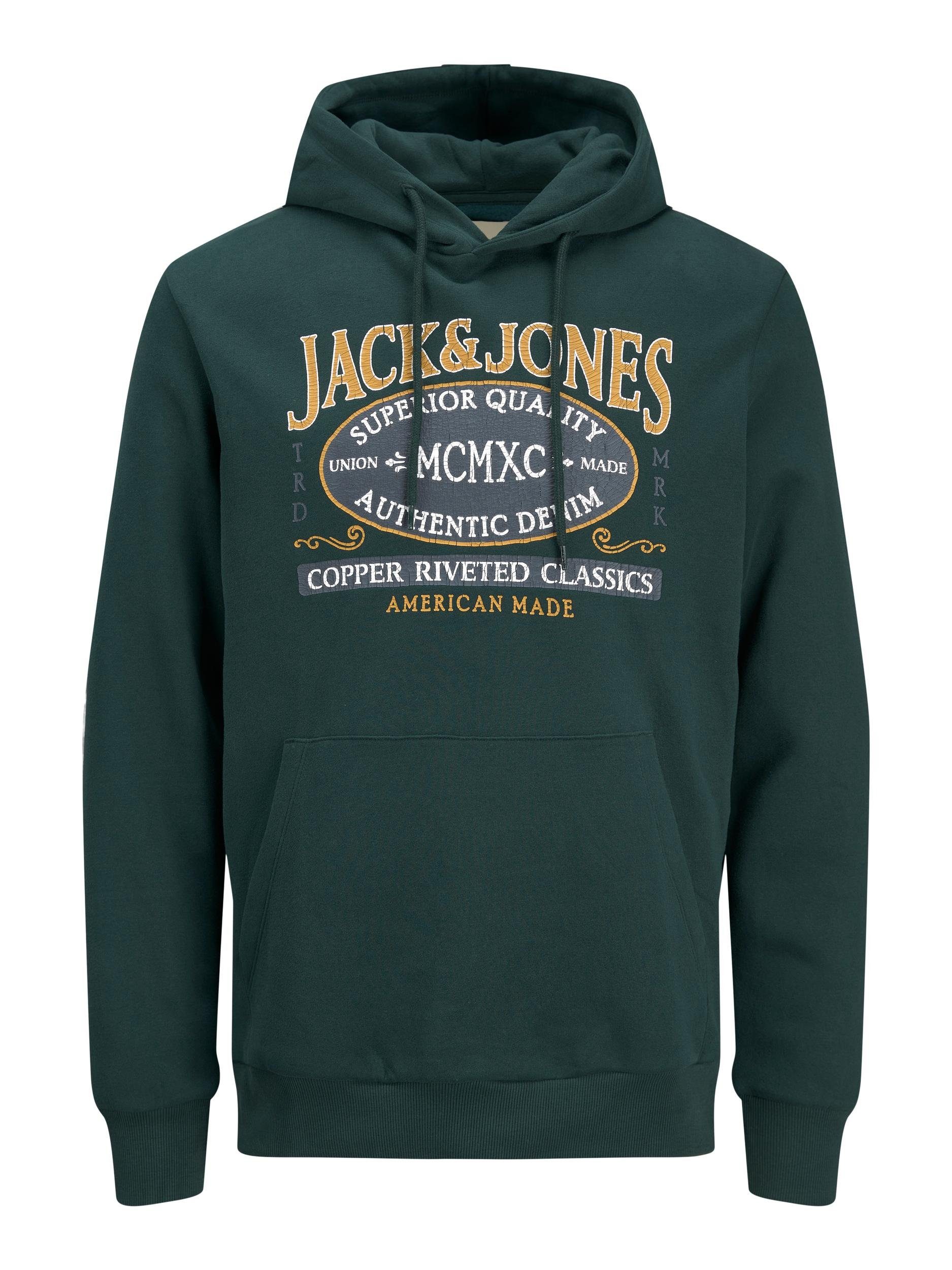 Jack & Jones Hoodie Kapuzensweatshirt New Denim Hoody mit Kapuze dunkelgrün