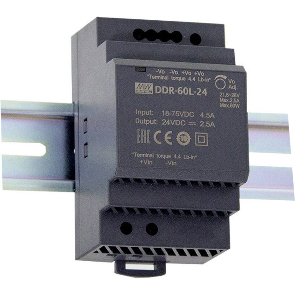 MW Mean Well DDR-60G-12 Hutschienen-DC/DC-Wandler (DIN-Rail) 12 V/DC Hutschienen-Netzteil