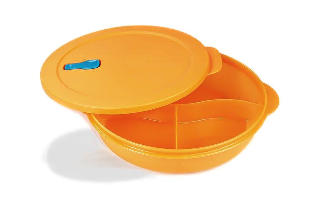 Tupperware Mikrowellenbehälter »CrystalWave 1,9 L mit Abtrennung Orange +  SPÜLTUCH« online kaufen | OTTO