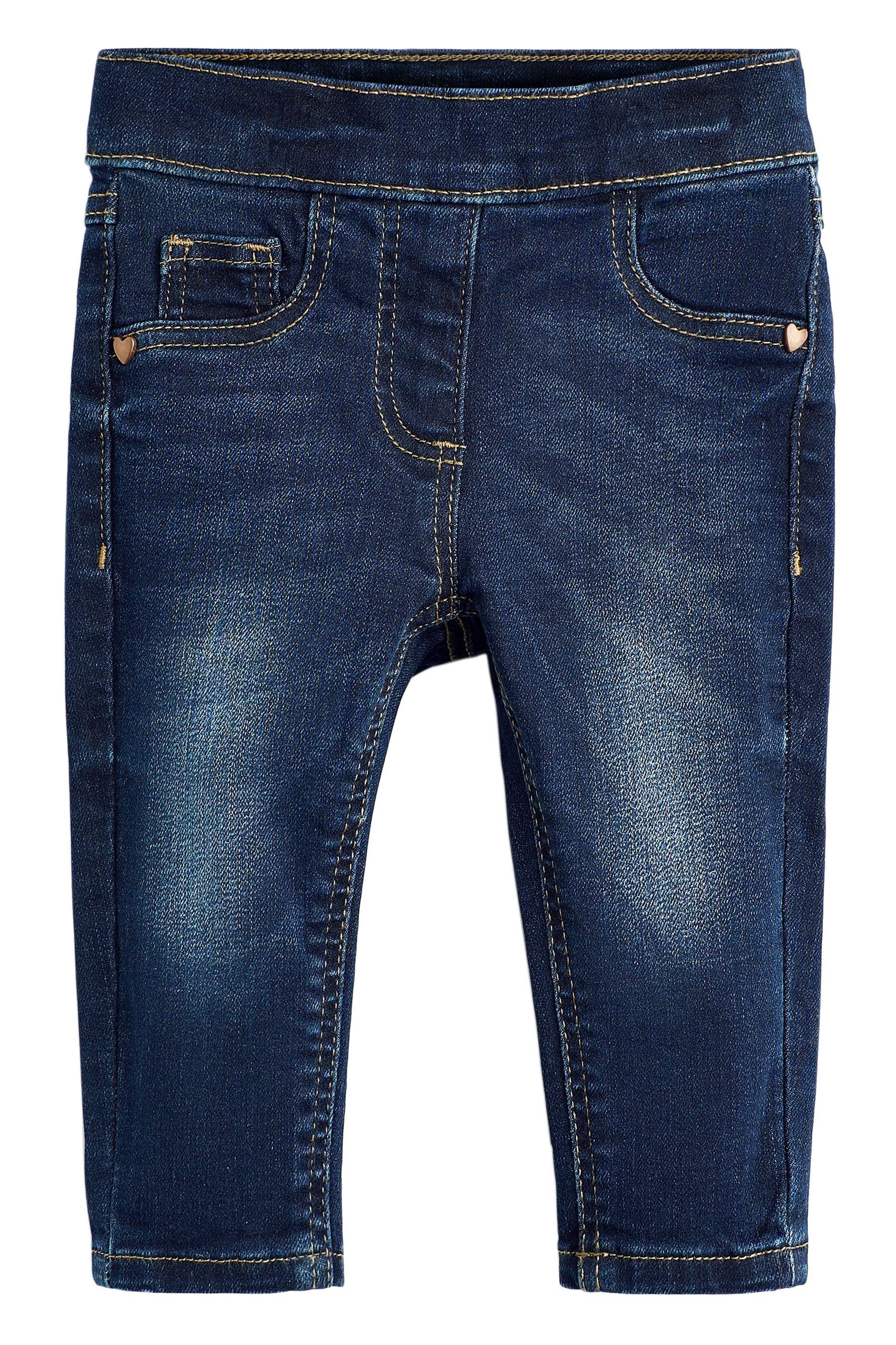 Next Jeansjeggings Jeggings mit Monogramm (1-tlg) Denim Dark Wash