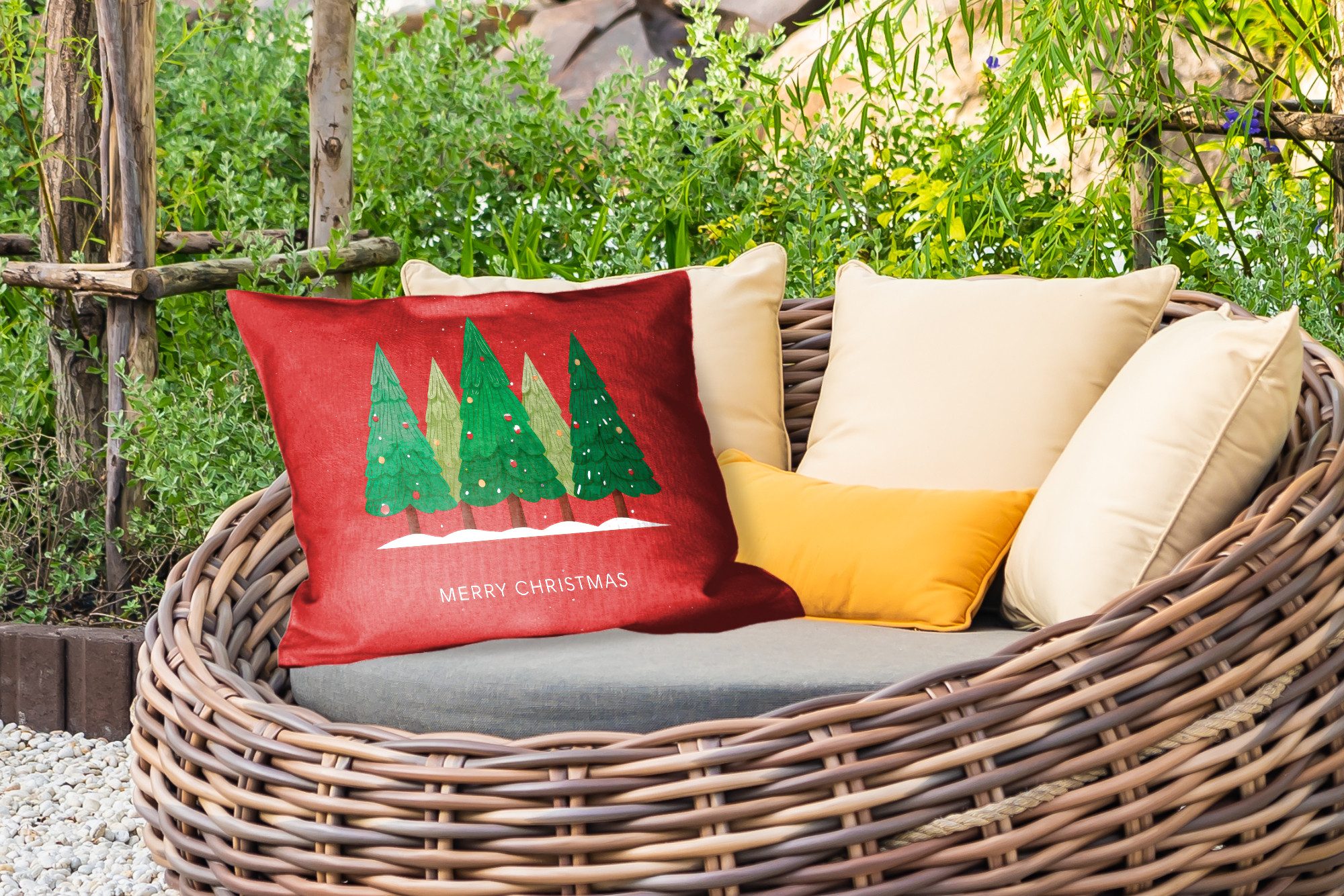 MuchoWow Dekokissen Minimalistisch - Weihnachtsbäume - günstig online kaufen