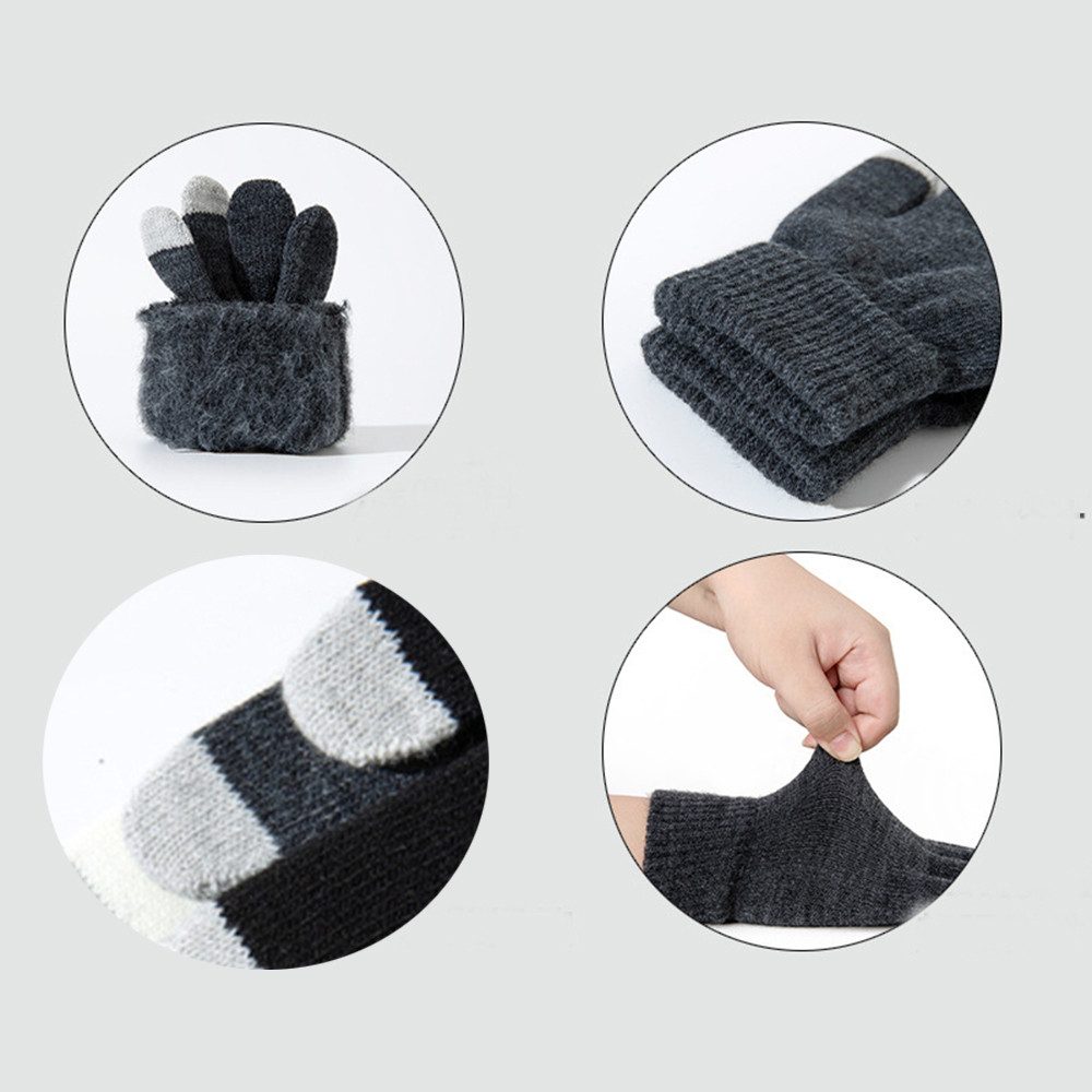 Coonoor Fleecehandschuhe Winterhandschuhe Touchscreen Handschuhe Strick handschuhe (Sport Warm und Winddicht) für Skifahren Radfahren und SMS, Geeinget für Damen und Herren
