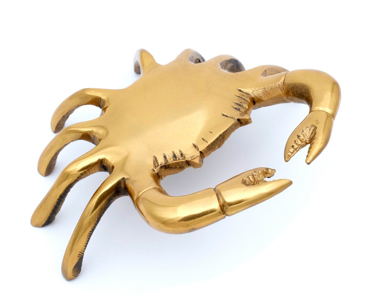 Brillibrum Dekofigur Dekofigur Krebs Metallfigur Meerestier Krabbe Silber Gold Krebsfigur