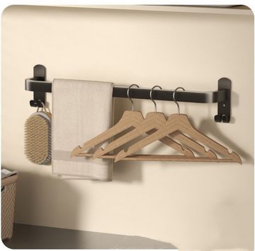 SOTOR Handtuchhalter Handtuchstange,40cm Einzelne /Multi-Bar Badetuchhalter mit Haken, Ohne Bohren Wandmontiert,Bohrfreie Installation