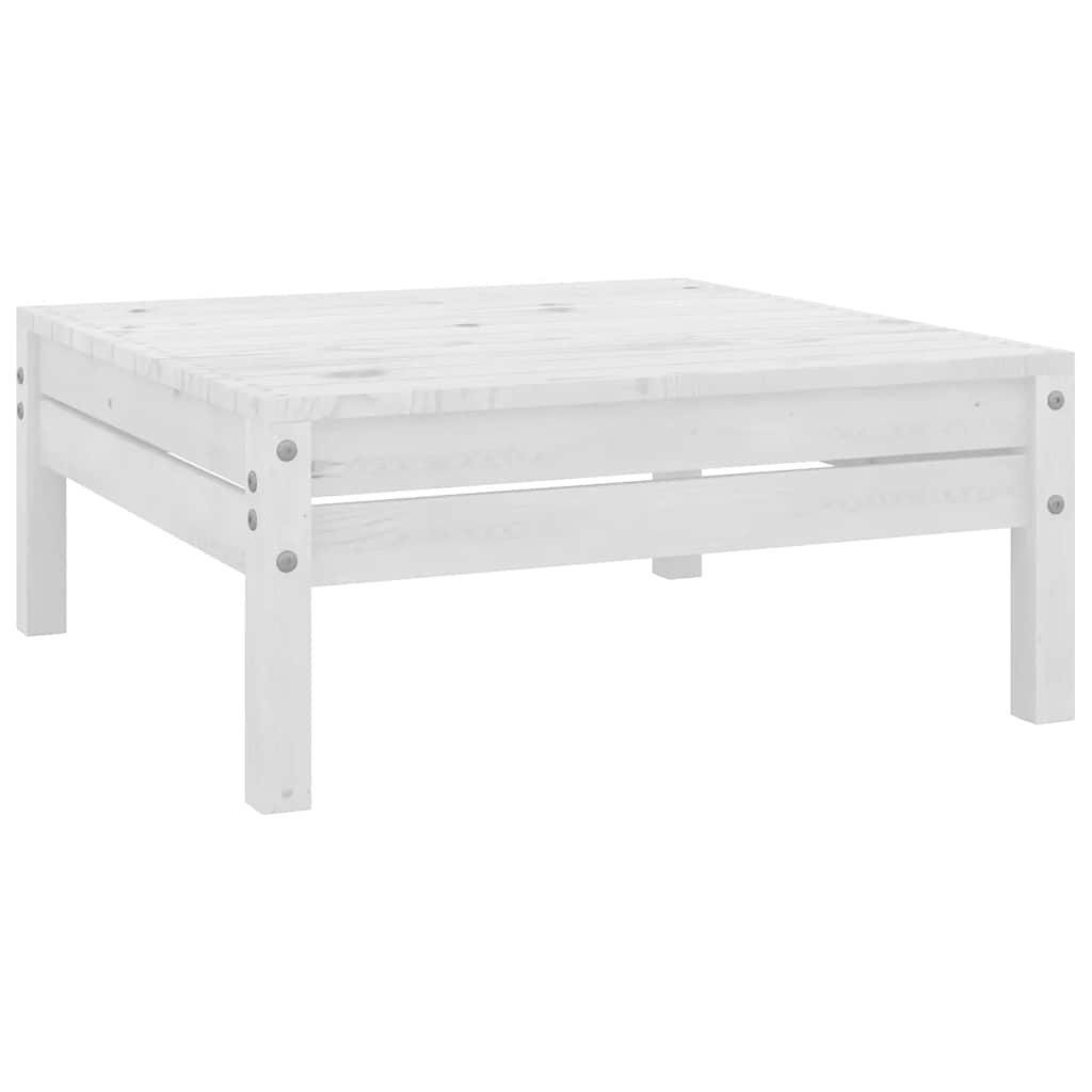 furnicato Gartensofa Gartenhocker Weiß Massivholz Kiefer, 1 Teile