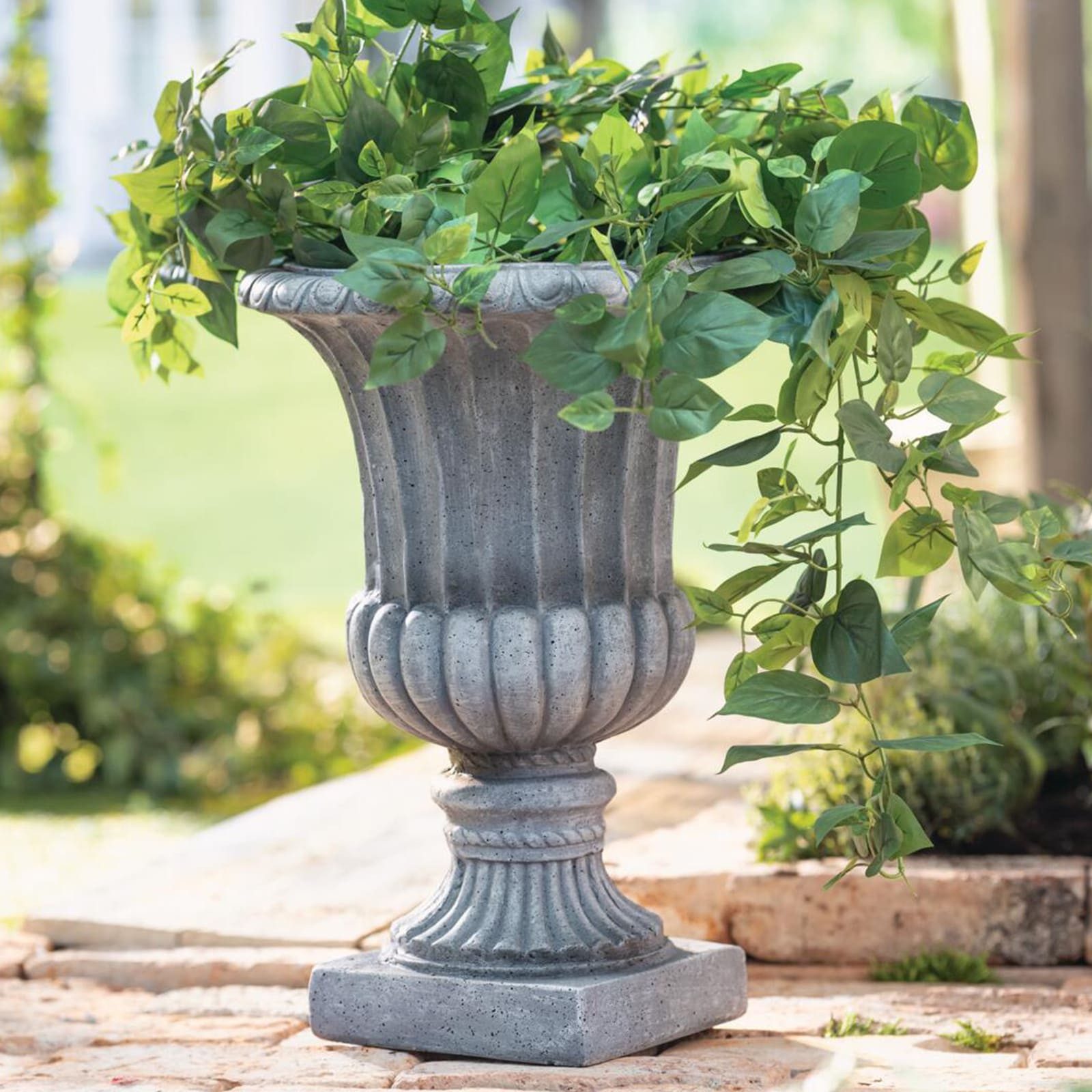 Dekoleidenschaft Pflanzkübel Amphore "Antiqua" Garten Pflanzgefäß, Outdoor Blumentopf, Pflanztopf, für Draußen in antiker Stein Optik, 51 cm hoch