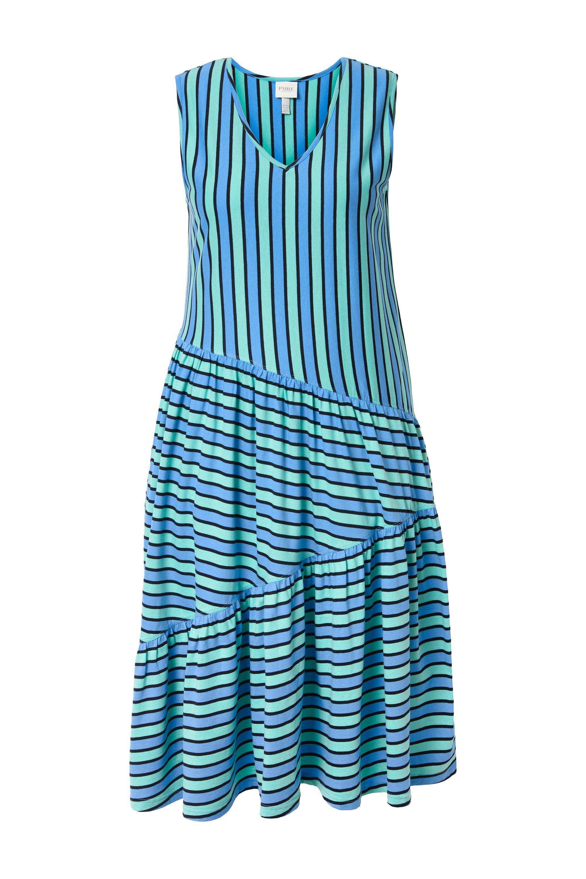 Ulla Popken Midikleid Midikleid A-Linie V-Ausschnitt ärmellos günstig online kaufen