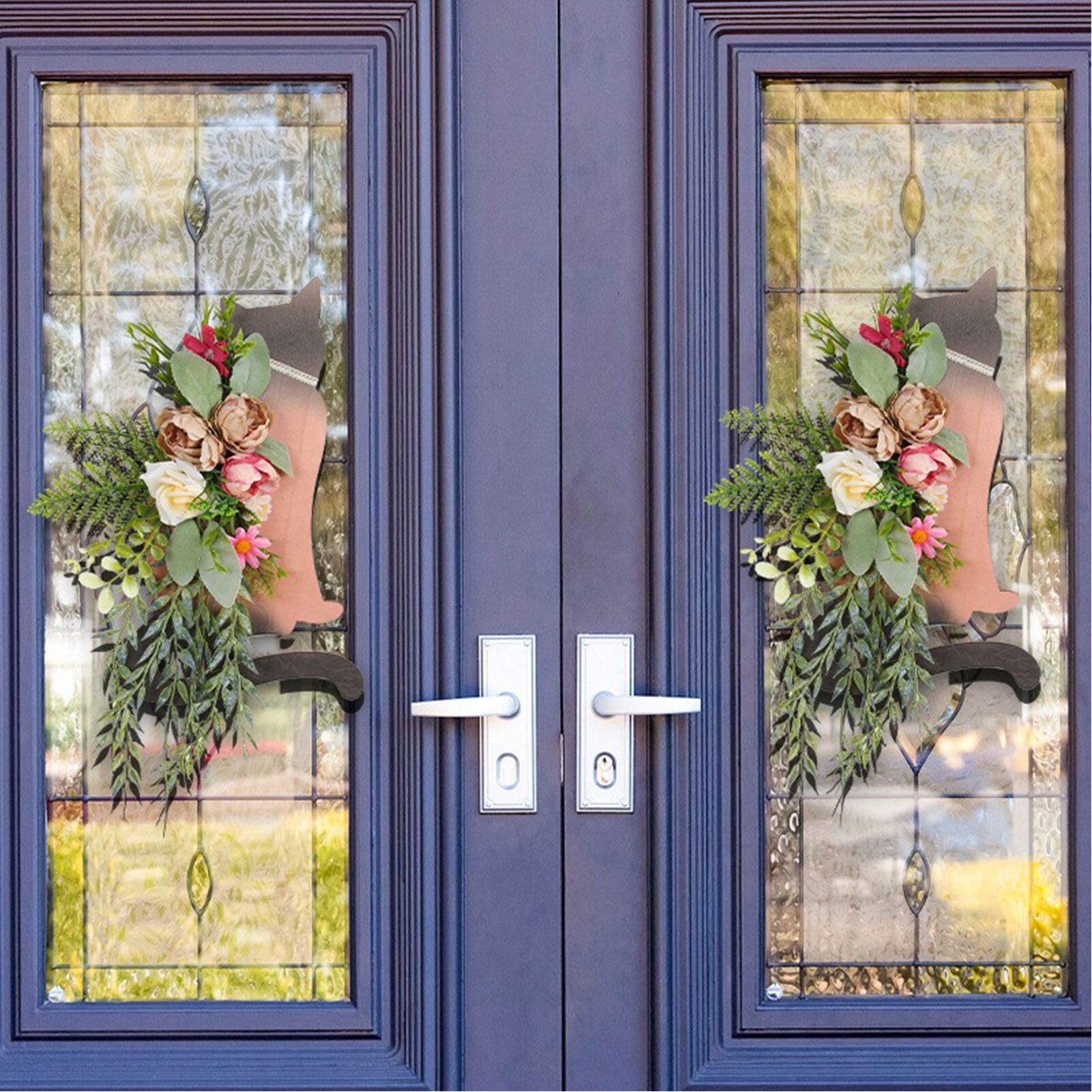 FUROKOY Dekokranz Katze Holz Plaque Kreative Home Wreath Dekoration, Künstl günstig online kaufen