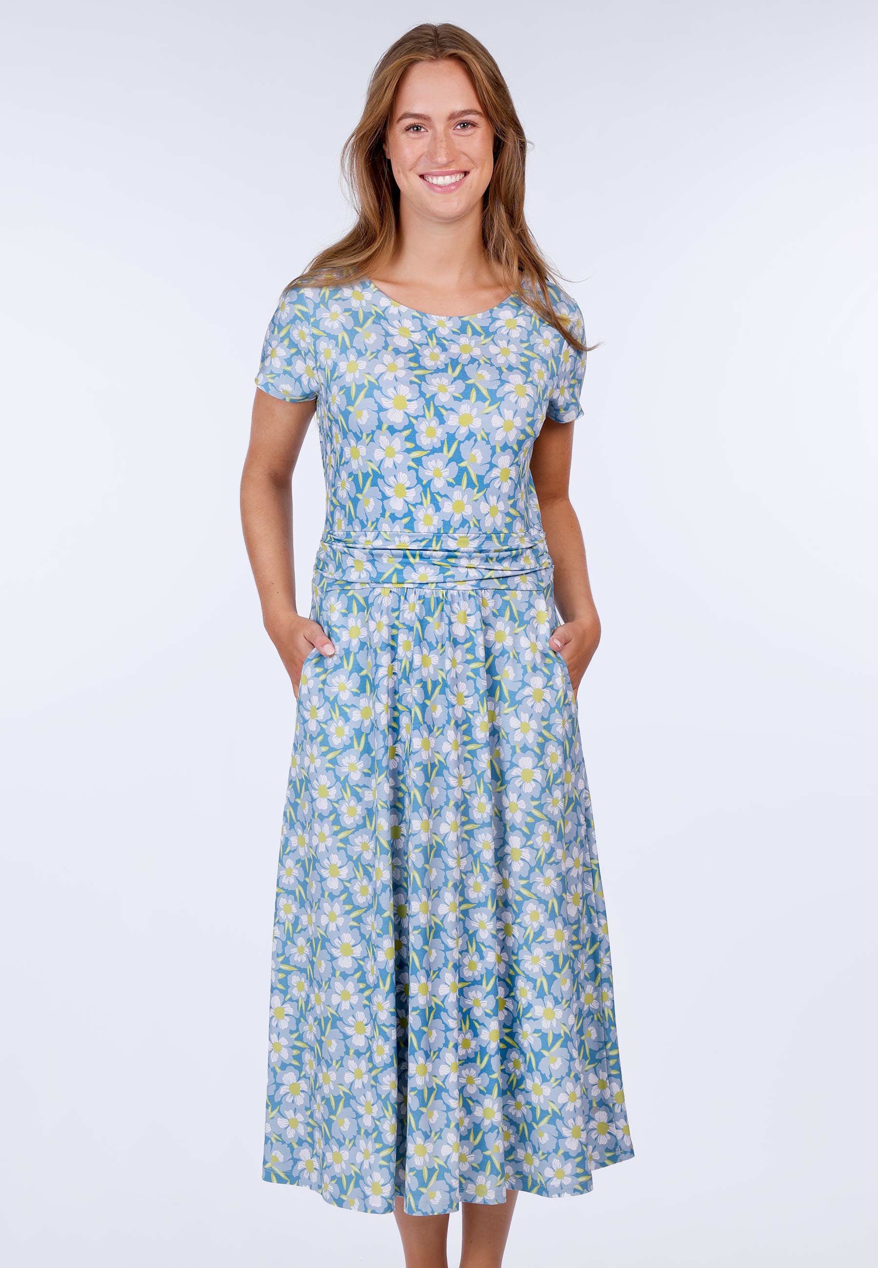 Sorgenfri Sylt Sommerkleid Malind poppy Taillenraffung günstig online kaufen