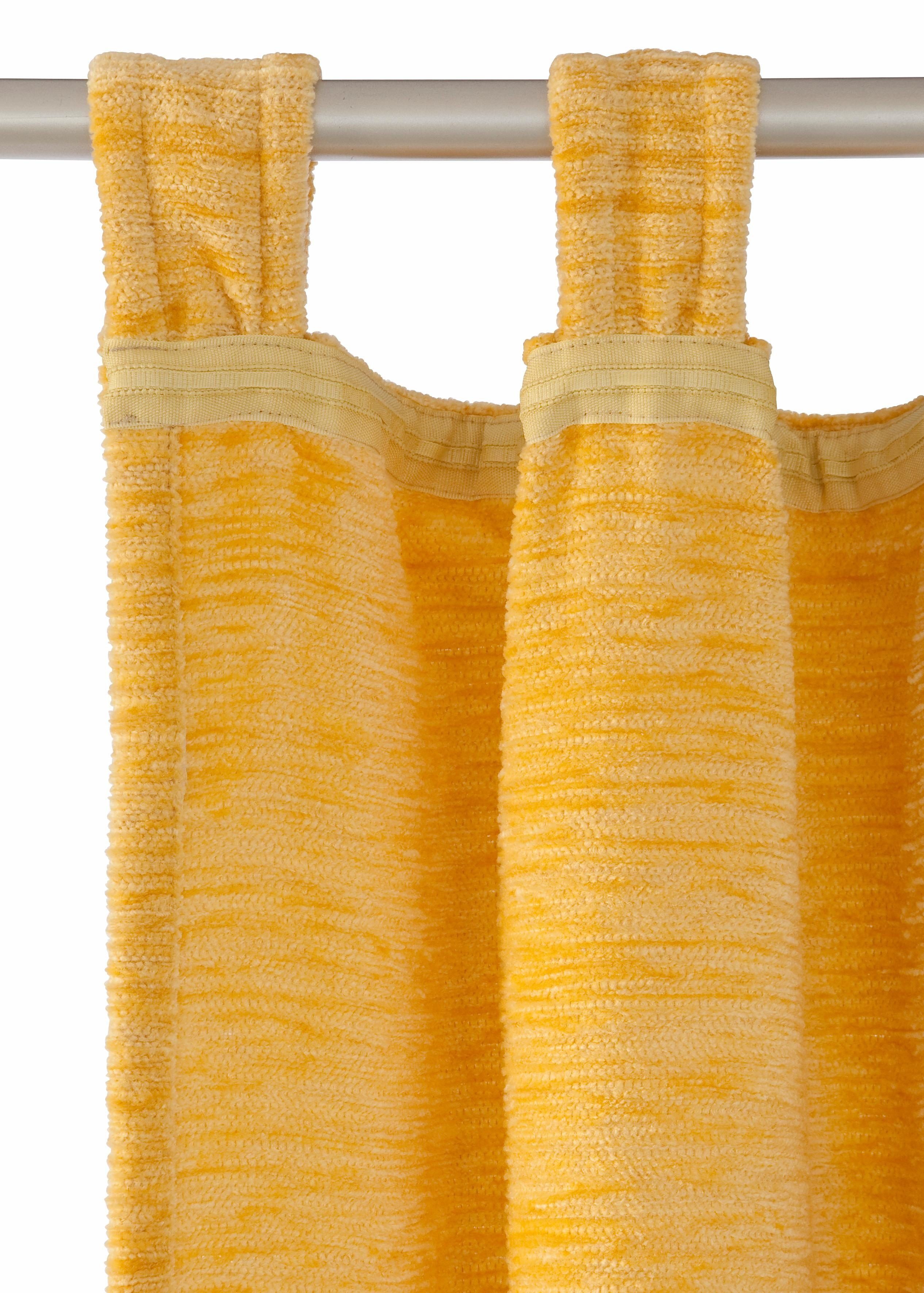 Chenille Wirth, St), Vorhang gelb Warnow, (1 blickdicht, Schlaufen
