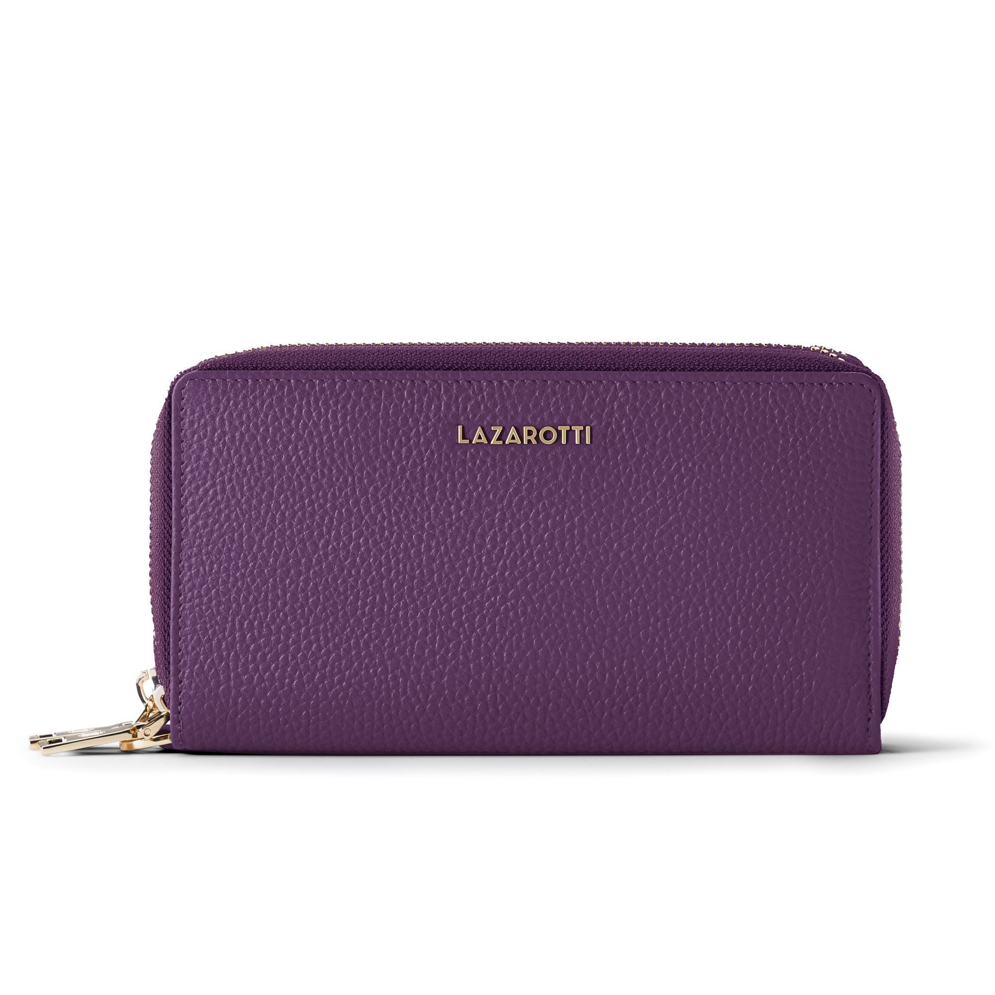 Lazarotti Geldbörse Bologna Leather XL Double Zip-Around Geldbörse RFID Leder 20 cm