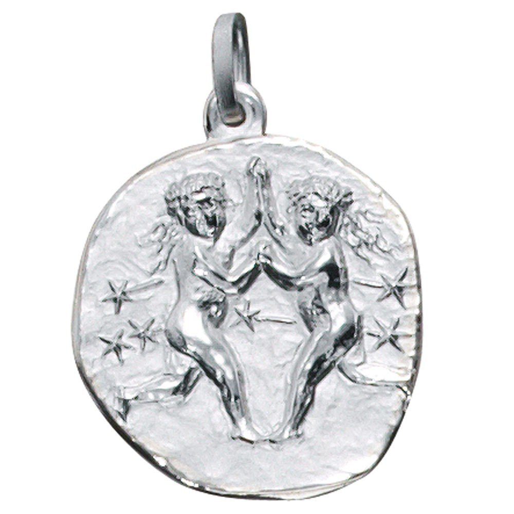 Krone Sternzeichen Halsschmuck, Silber 925 Echt - Zwilling Anhänger Kettenanhänger aus 925 Silber Schmuck Sterlingsilber
