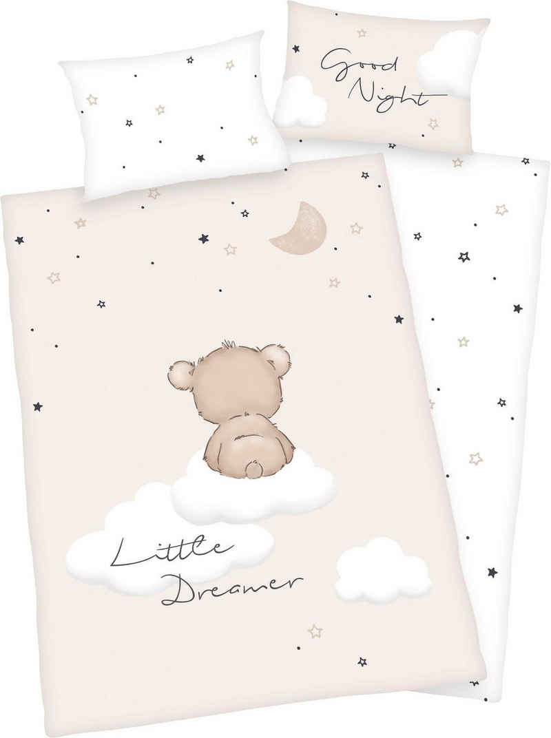 Babybettwäsche »Little Dreamer«, Baby Best, mit niedlichem Motiv und liebevollem Schriftzug