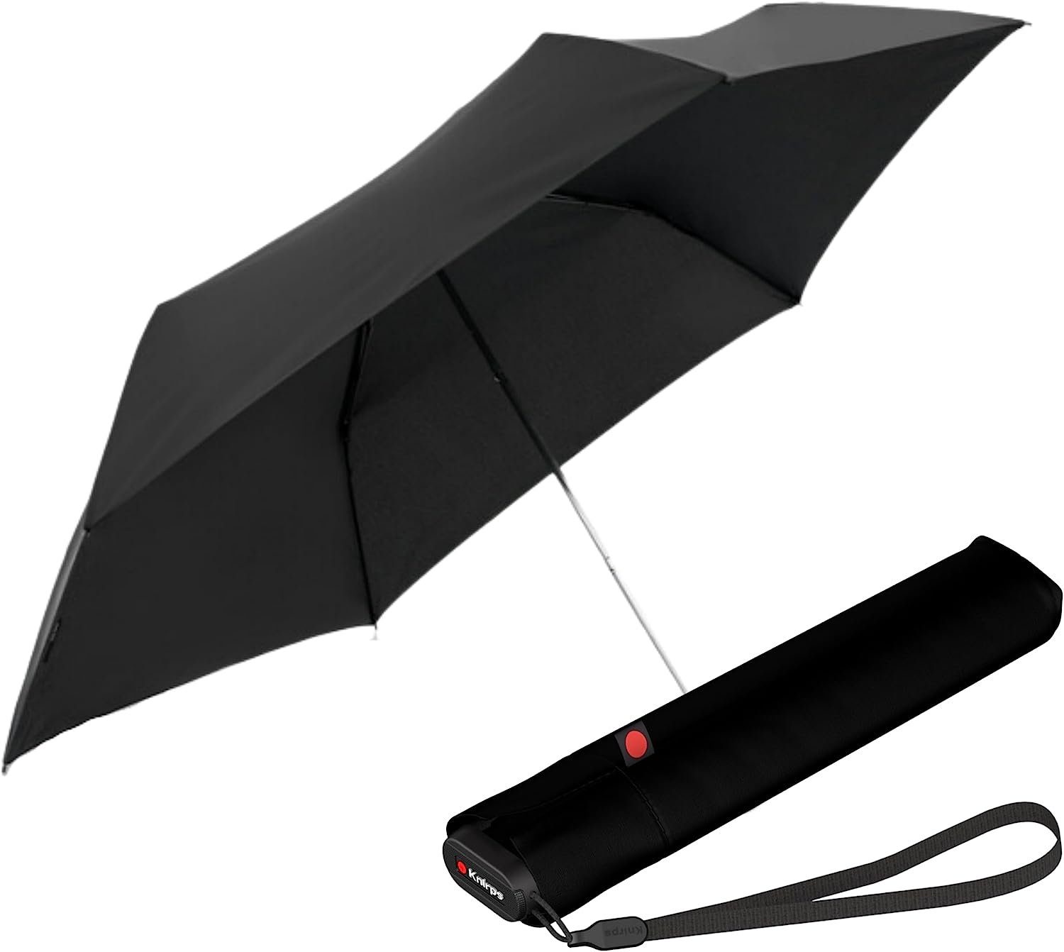 Knirps® Taschenregenschirm US.050 Ultra Light Black, Dreigeteilte
