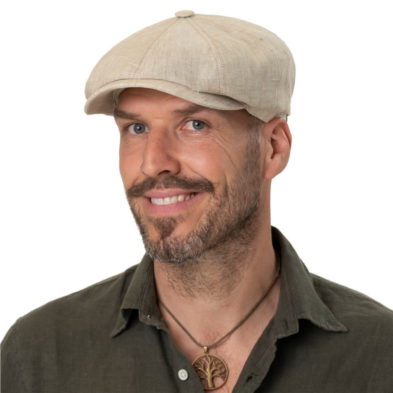 Stetson Flat Cap (1-St) Ballonmütze mit Schirm, Made in the EU