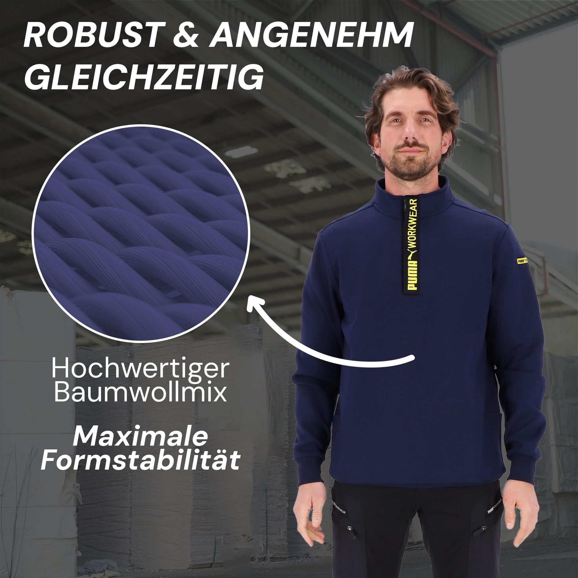 PUMA Workwear Sweatshirt ADVANCED Herren Pullover mit Reißverschluss mit Ut günstig online kaufen