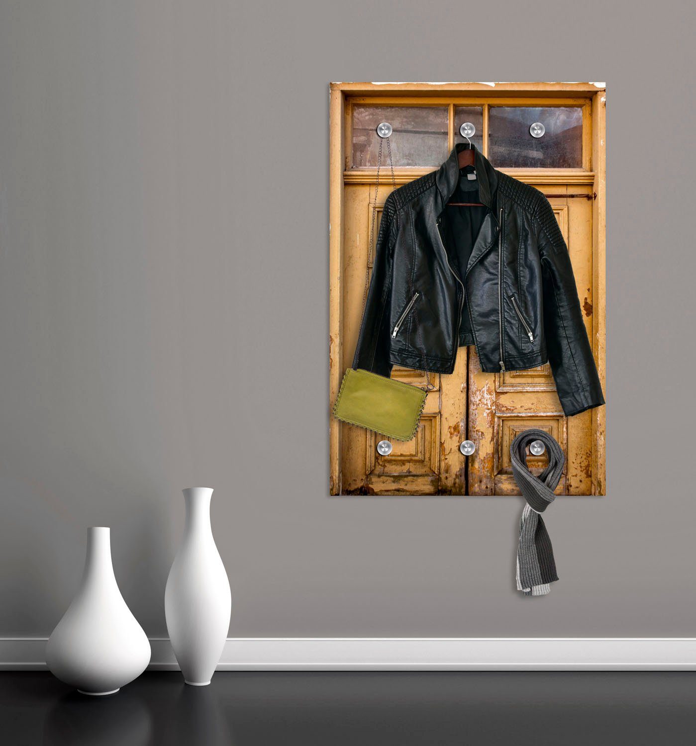 queence Garderobenleiste Tür, mit 6 Haken, 80 x 120 cm