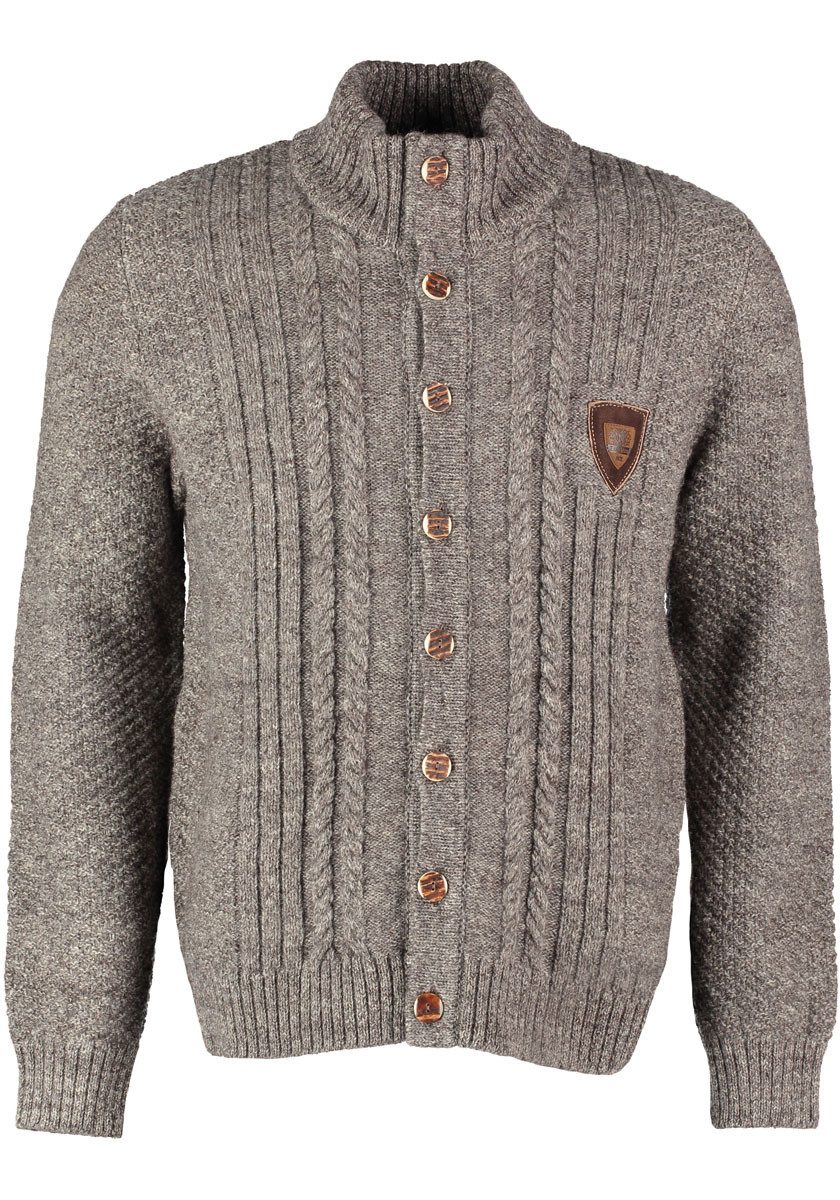 OS Trachten Strickjacke Fenari Rundhalsausschnitt