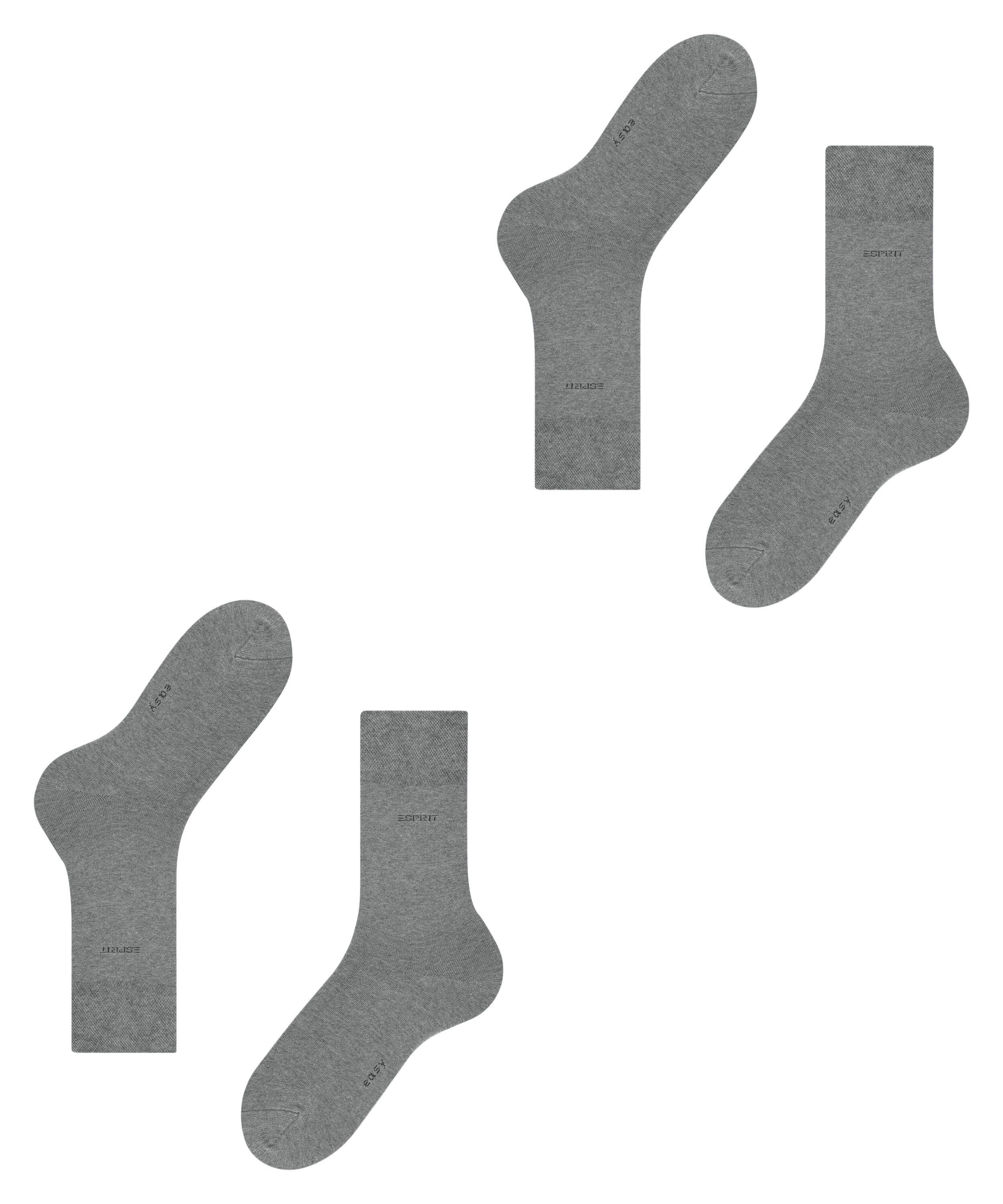 Esprit Socken Basic Easy 2-Pack Socken (2-Paar) mit druckfreiem Komfortbund