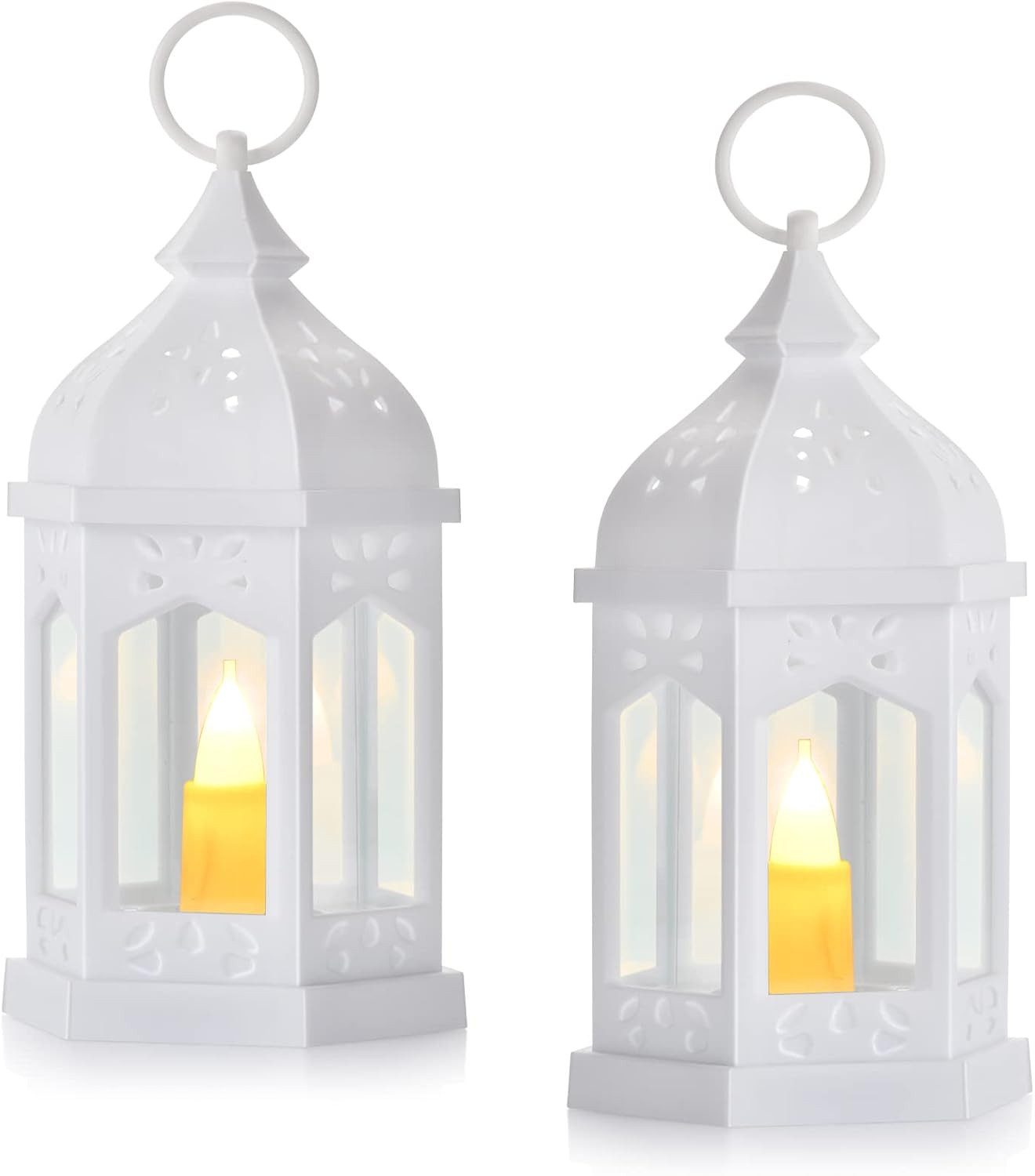 FELIXLEO LED Laterne 2 Stk Vintage Kerzen Laternen mit LED Kerzen, Warmweiß