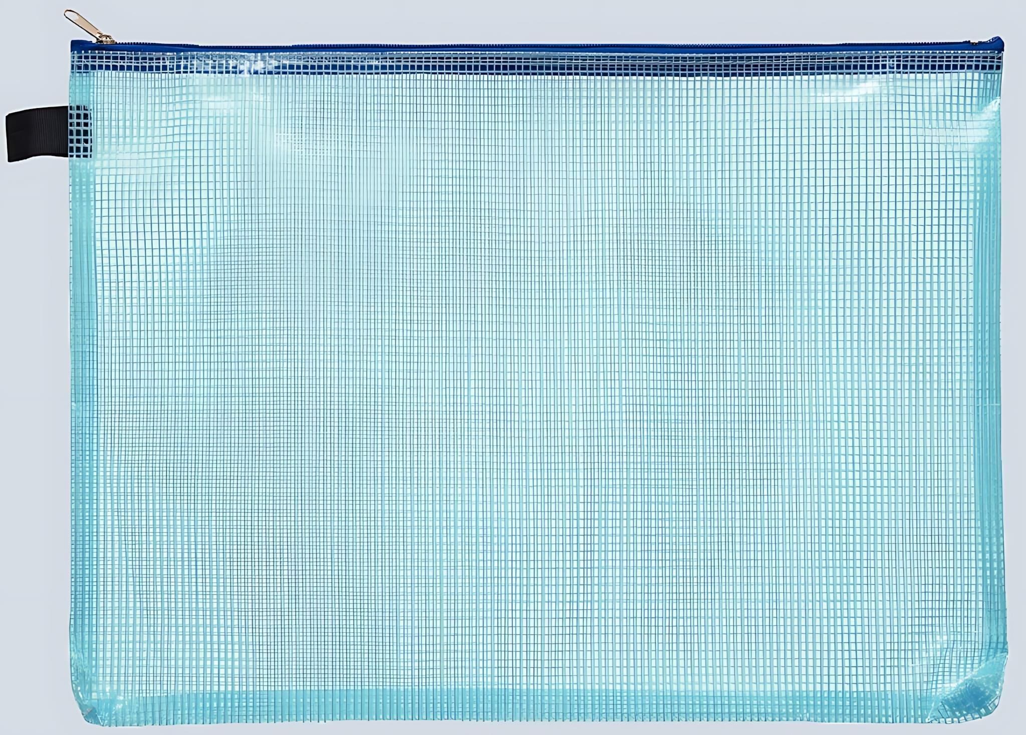 FOLDERSYS Dokumententasche FSY Reißverschluss-Beutel A4, mit Zip blau, Folie blau transparent, 1