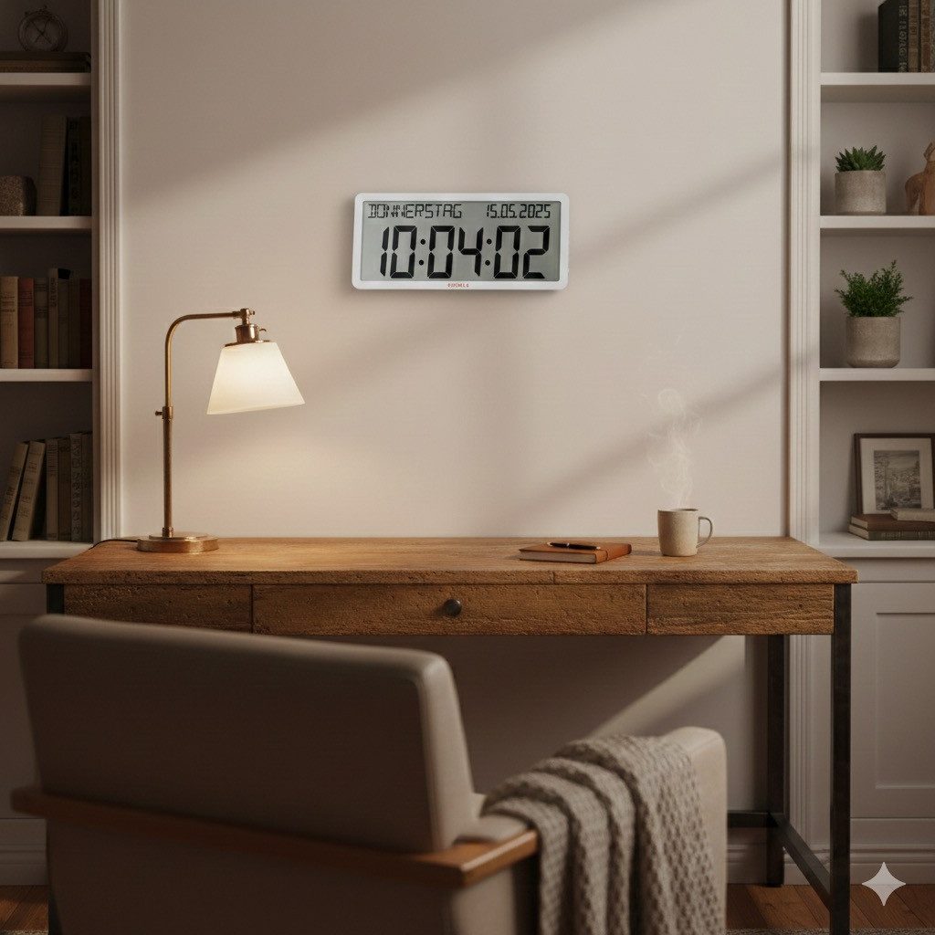 Kienzle Funkwanduhr KIENZLE Funkwanduhr mit Datumsanzeige weiß