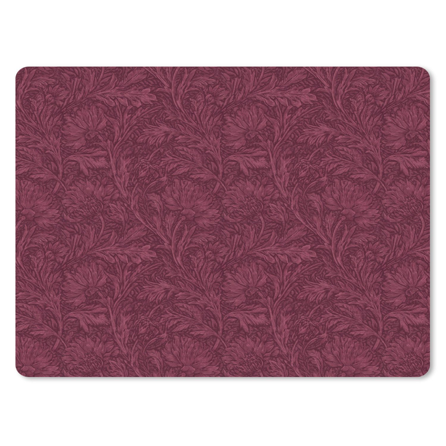MuchoWow Mauspad Blätter - Muster - Lila (1-St), Gaming, Mousepad Klein, Büro Zubehör, Mausunterlage, 12x10 cm