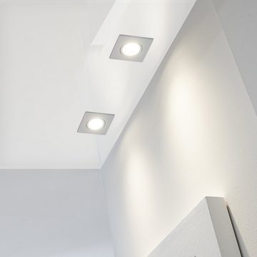 LEDANDO LED Einbaustrahler 10er LED Einbaustrahler Set für die Spanndecke Chrom mit LED GU10 Mark