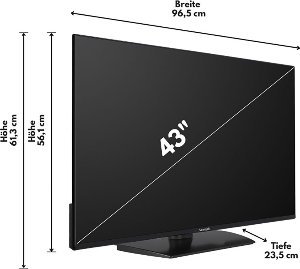 Smart-TV) HD, Zoll, Hanseatic TV, 4K (108 LED-Fernseher Android 43U800UDS Ultra cm/43