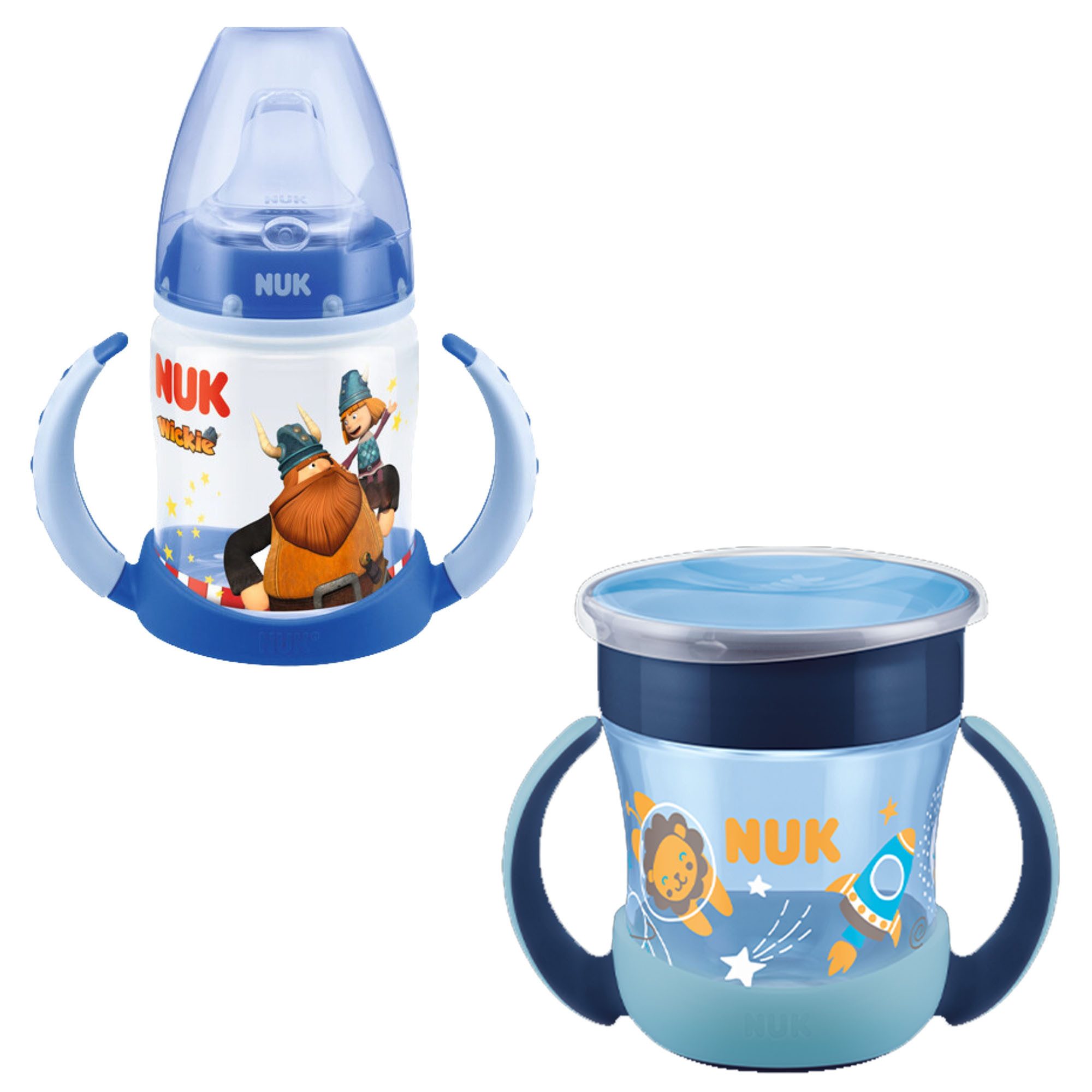 Babyflasche NUK Magic Cup Mini glow in dark mit Trinklernflasche set ab 6M