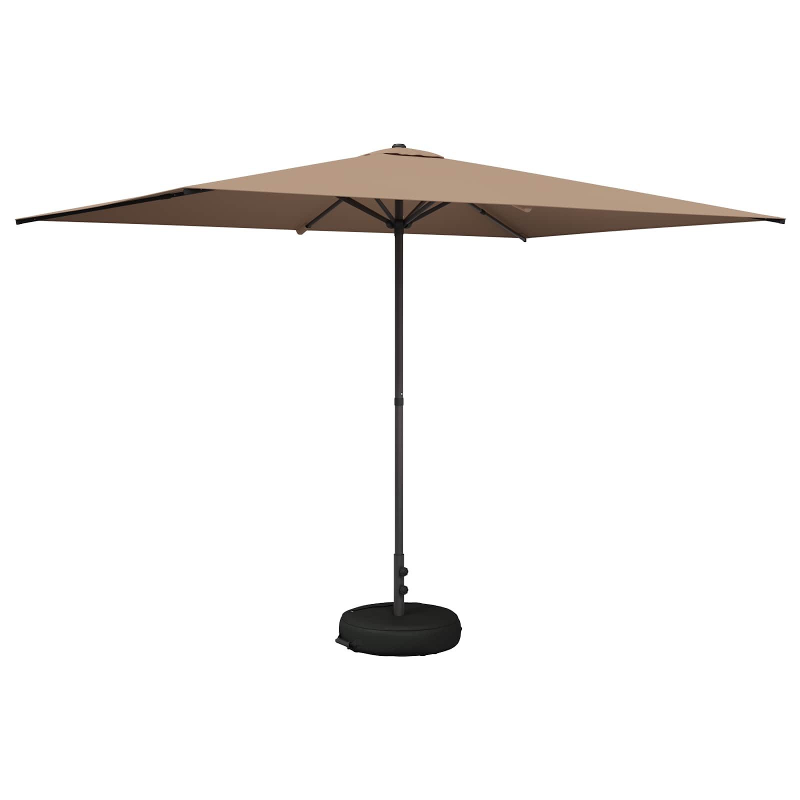 vidaXL Sonnenschirm Garten-Schirm mit Fuß 200 x 300 cm Polyester Rechteckig Taupe