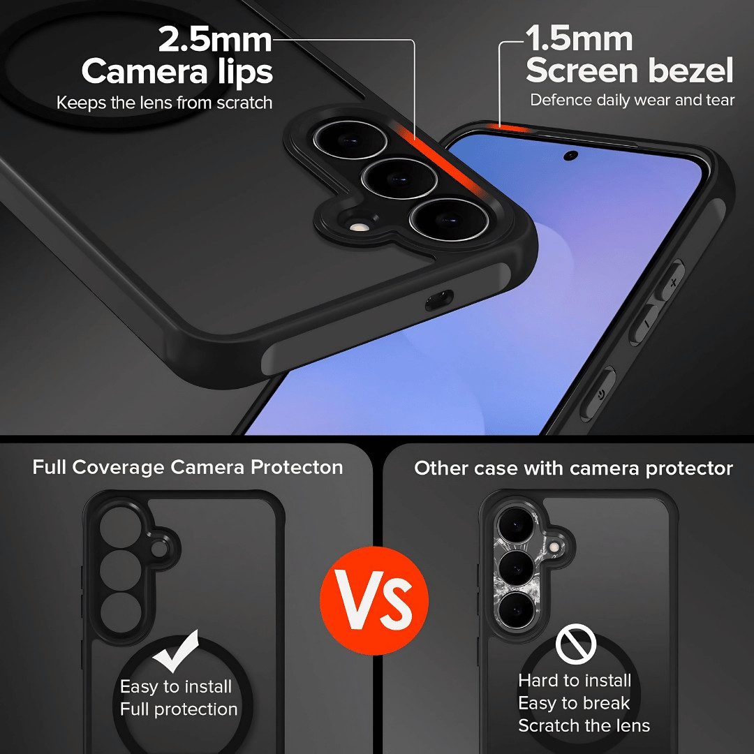 SmartUP Smartphone-Hülle für Samsung Galaxy S26 FE MagSafe Silikon Case Ultra Slim Cover Tasche 6,7, MagSafe-Technologie, integrierter Kameraschutz – Bild 5 von 5