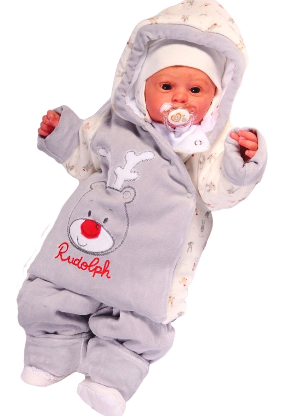 Nickijacke Baby Anzug 2Tlg. Jacke und dicke warme Hose in Grau