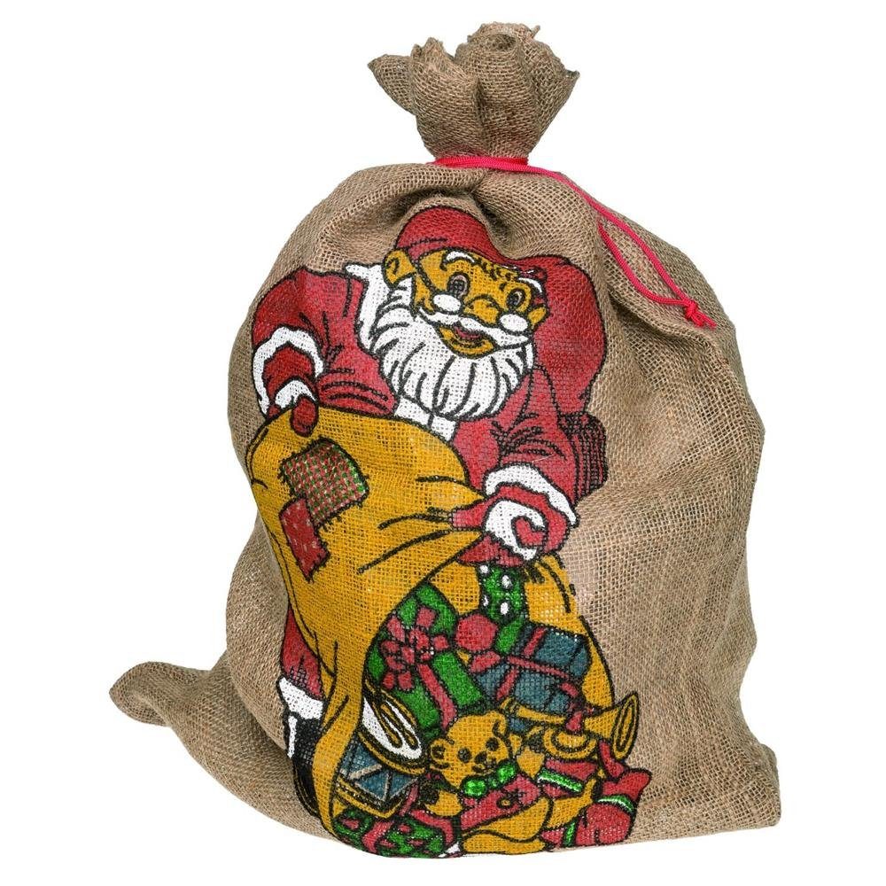 Idena Weihnachtsfigur Jutesack mit Motiv bedruckt ca. 80 x 55 cm