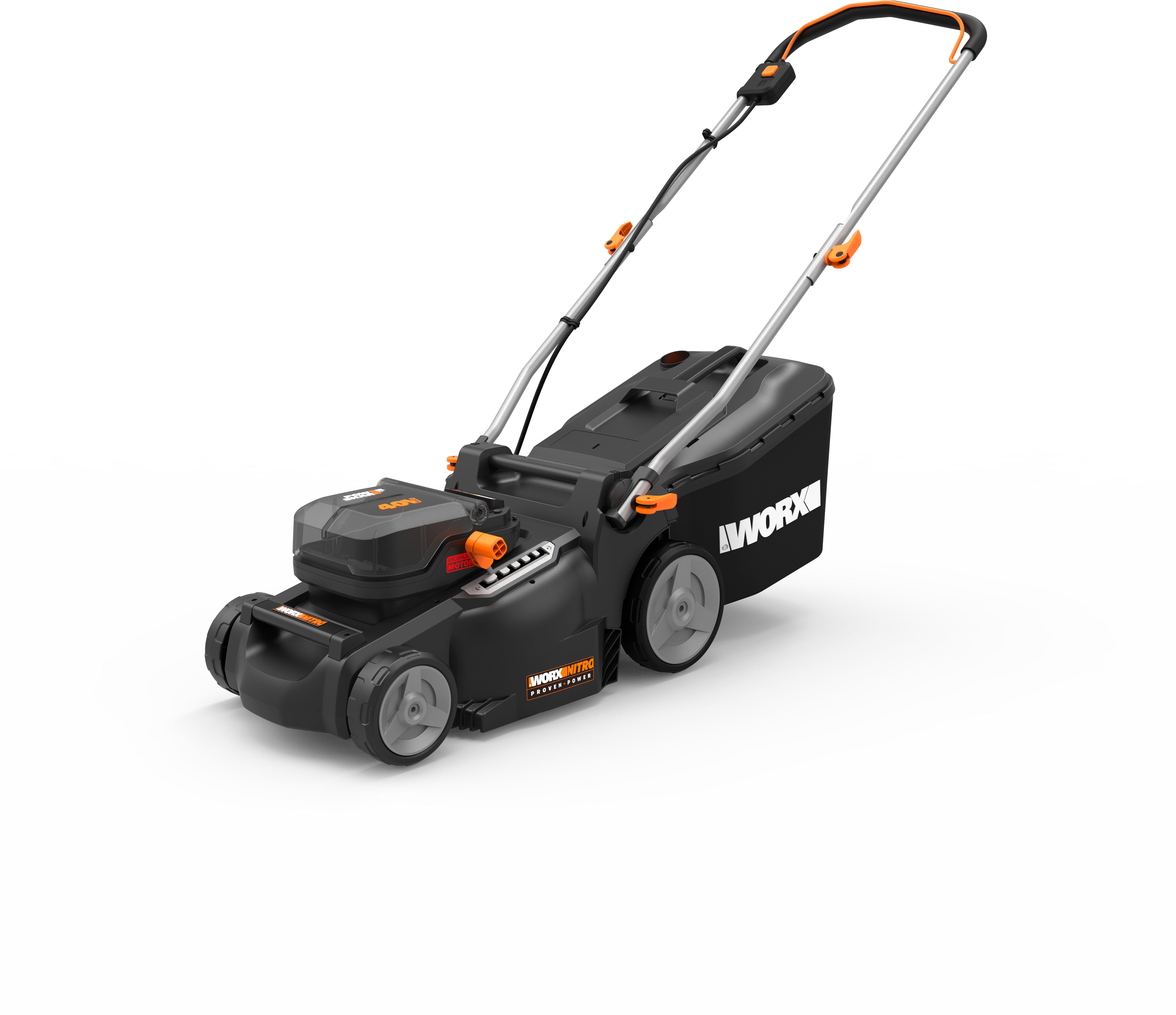 Worx Akkurasenmäher WG737E Nitro Profi, 37 cm Schnittbreite, 6 Schnitthöhenstufen 2-7 cm, inkl. 2 Akkus und Ladegerät