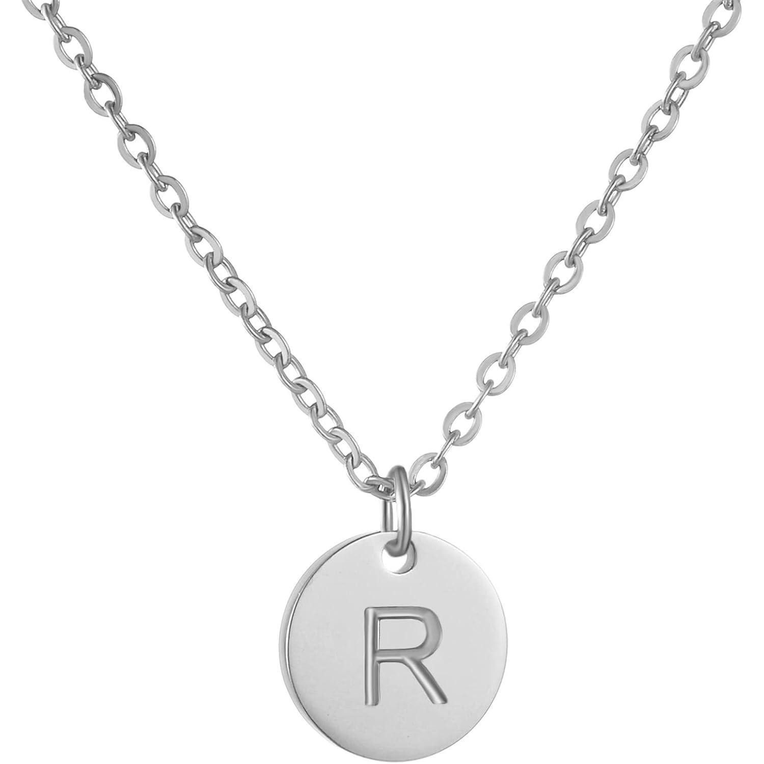 LuxusKollektion Namenskette Damen Initialen Kette Anhänger Gold/Rosegold/Silber Herz