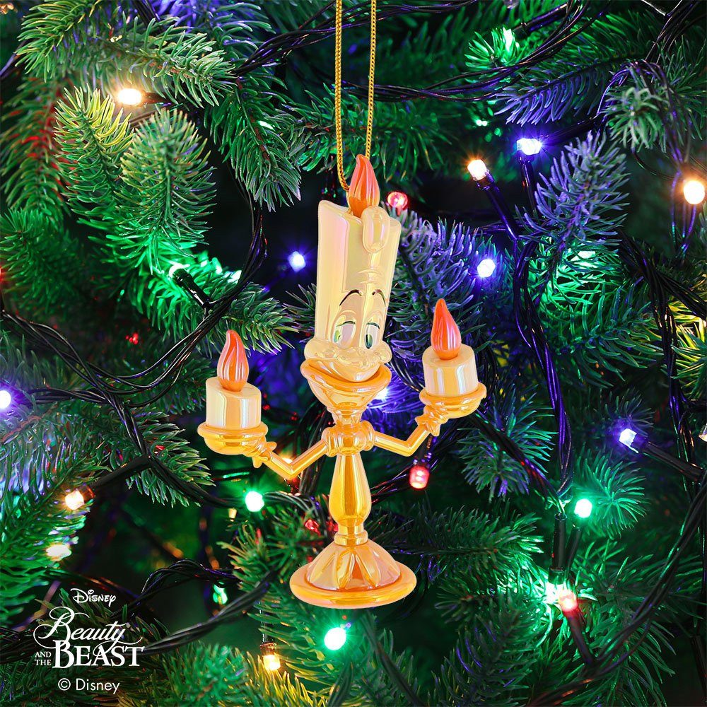 Disney Hänge-Weihnachtsbaum Schöne & das Biest Lumière Ornament Weihnachtskugel Porzellan Optik