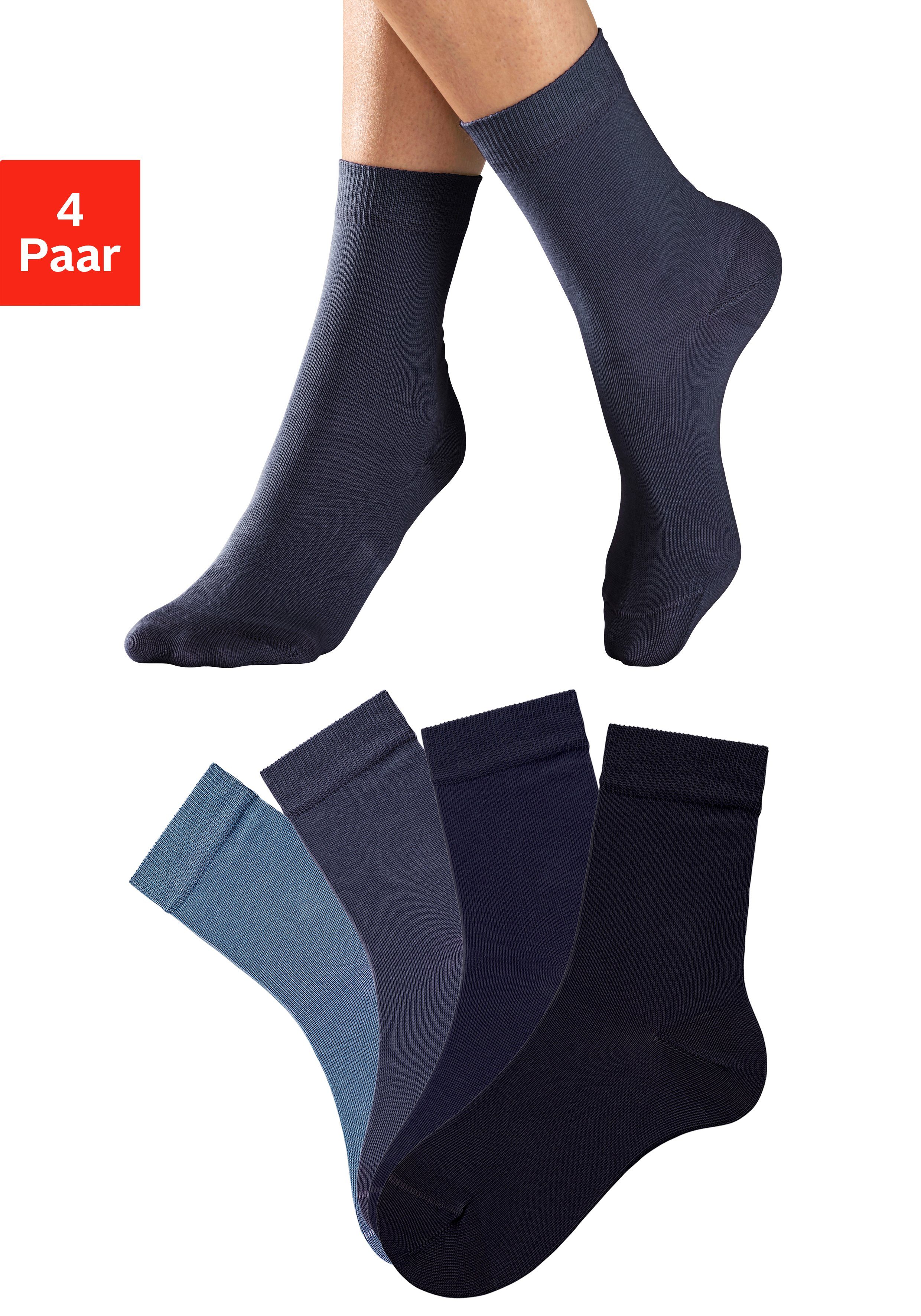 Es sind viele Leute erschienen! H.I.S Socken (Set, 4-Paar) Farbzusammenstellungen in jeans-blau unterschiedlichen