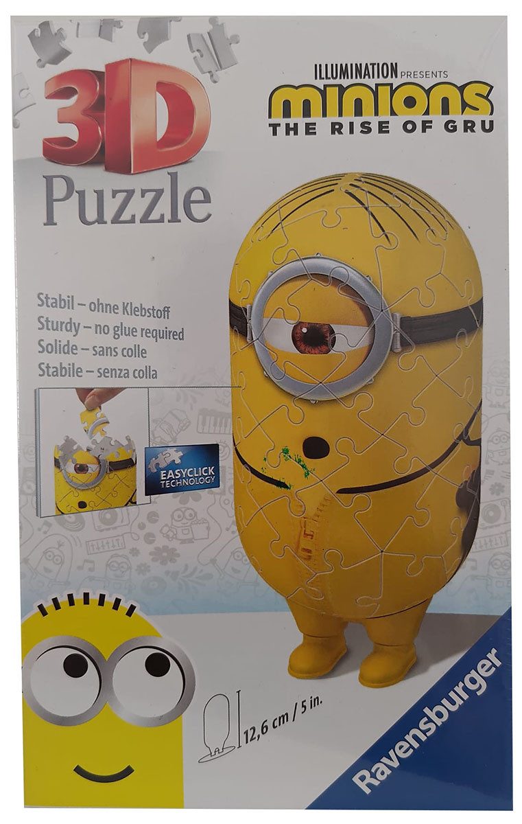 Ravensburger 3D-Puzzle Ravensburger Minions Stuart 3D-Puzzle The Rise of Gru, 59 Teile, 59 Puzzleteile