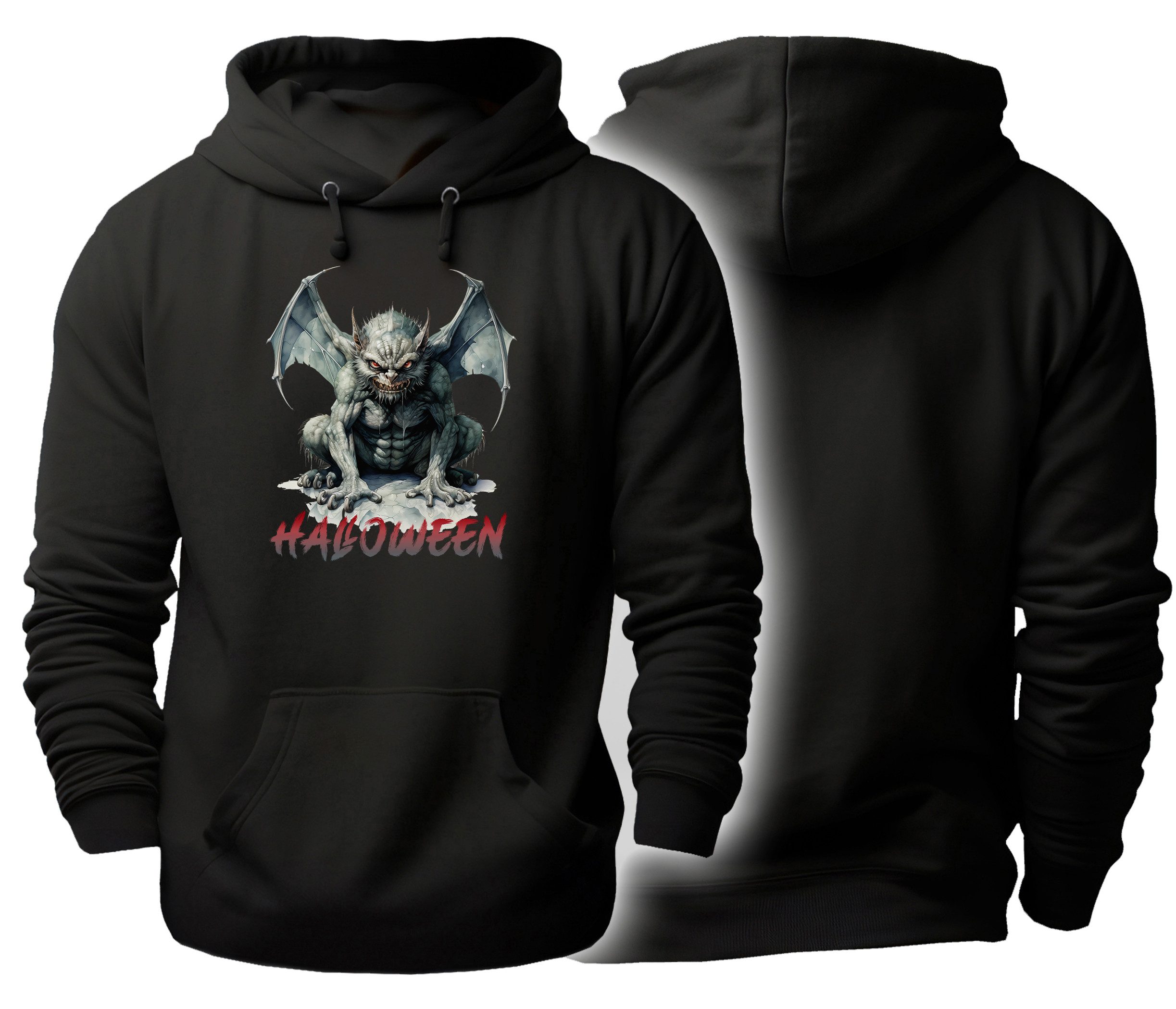 Hoodie Halloween Kapuzen Pulli - furchteinflößender Gargoyle