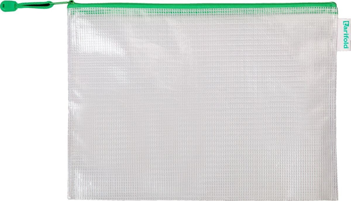 Tarifold Prospekthülle Reißverschlusstasche PVC grün A4 330x240mm VE=8 Stück