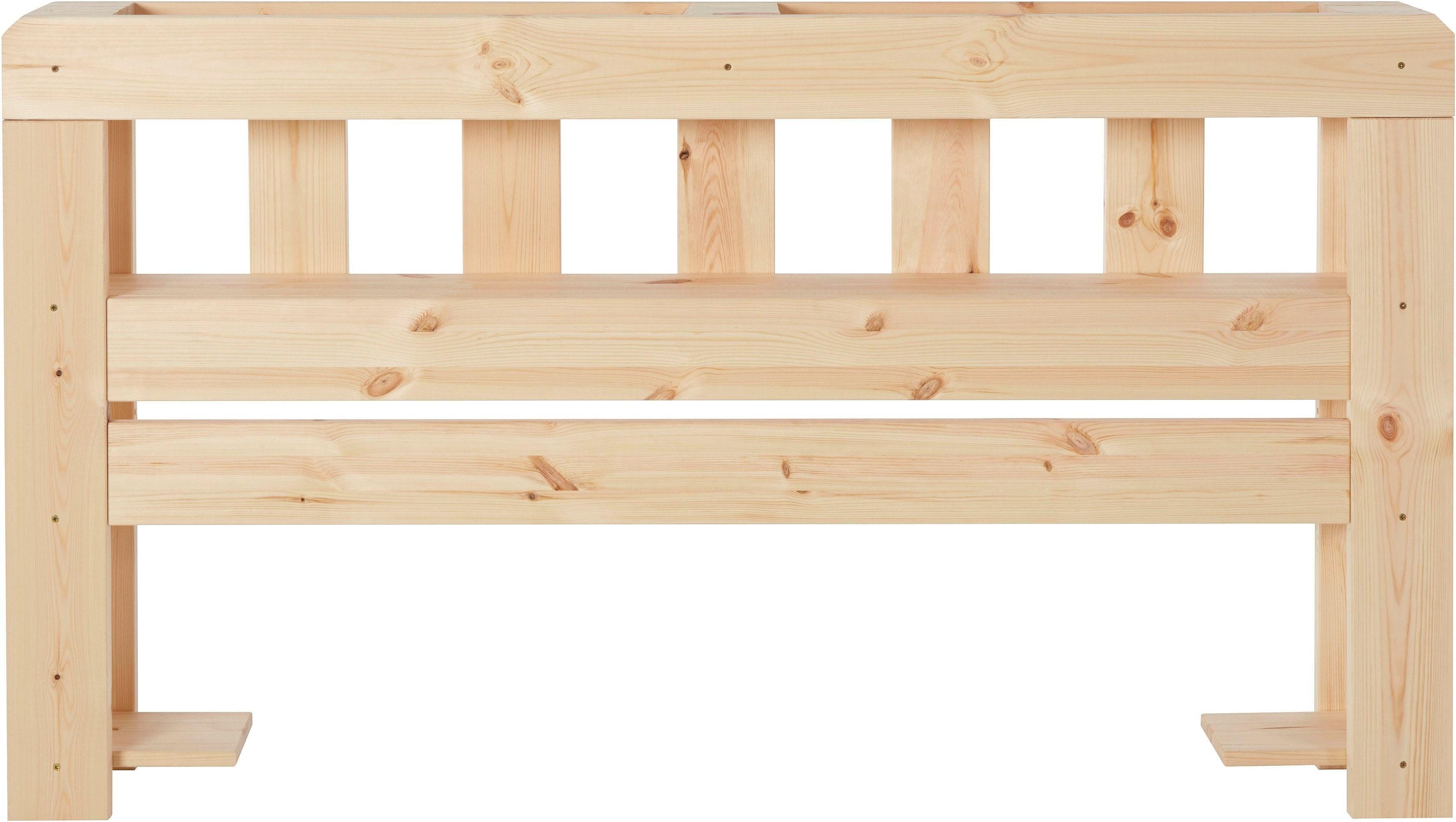OTTO home Kopfteil "ALASCO " Made in Europe, FSC® zertifiziertes Massivholz, für Palettenbett Alasco, aus Massivholz, mit 7 offenen Fächern