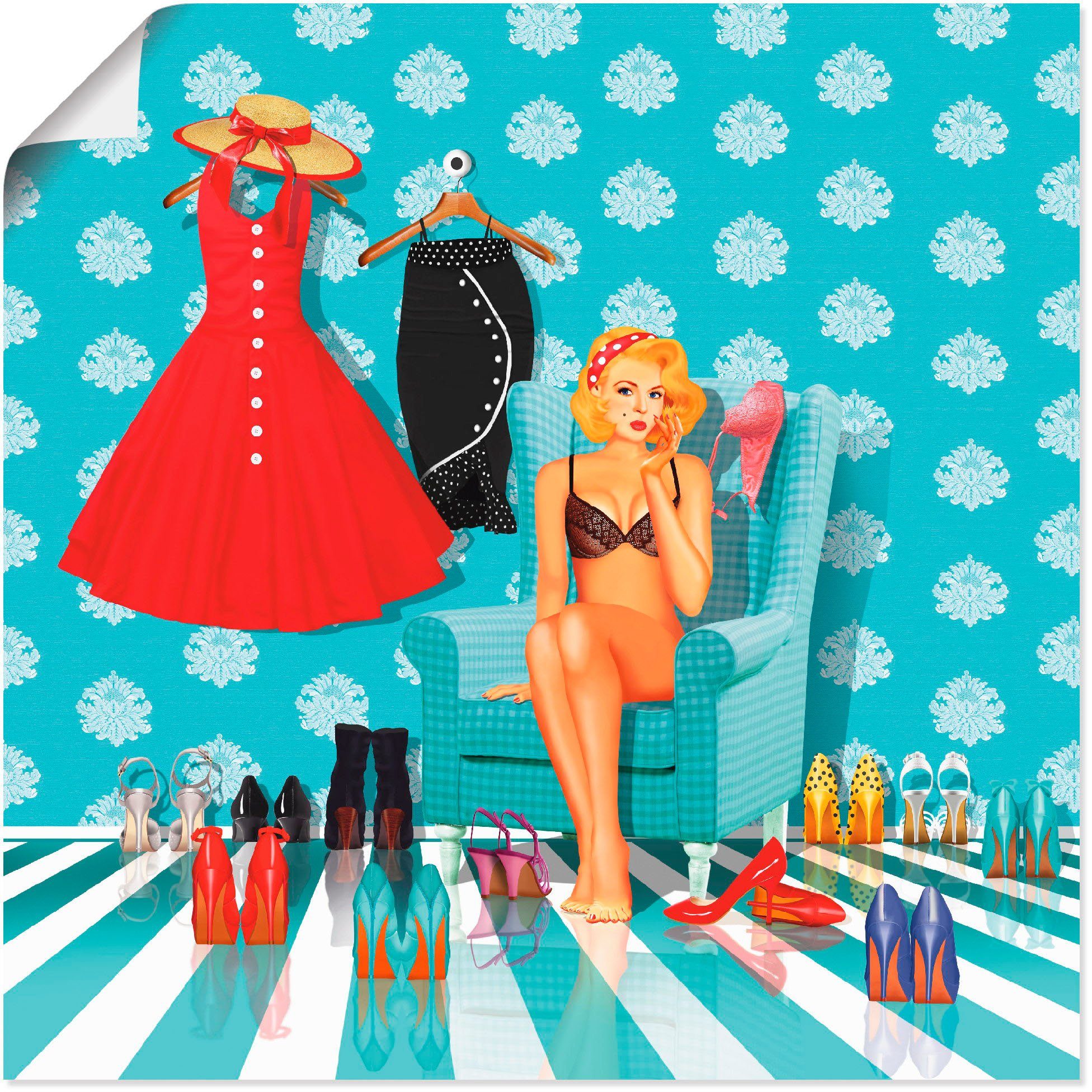 Artland Poster Ich habe nichts zum anziehen, Mode (1 St), ohne Rahmen