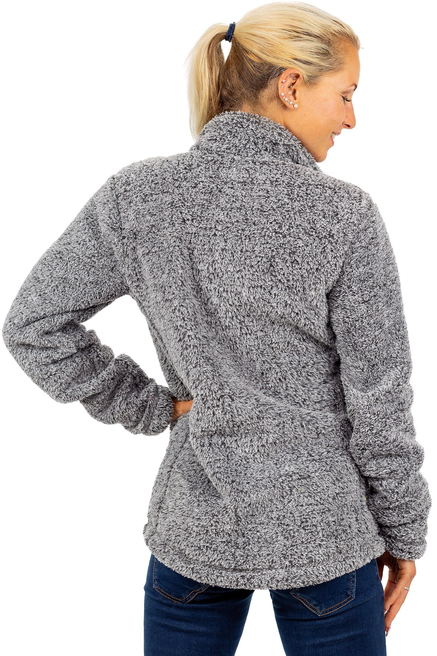 Reichstadt Fleecejacke Damen Regular Fit Flauschige Jacke Kuschelige 22RSW0 günstig online kaufen
