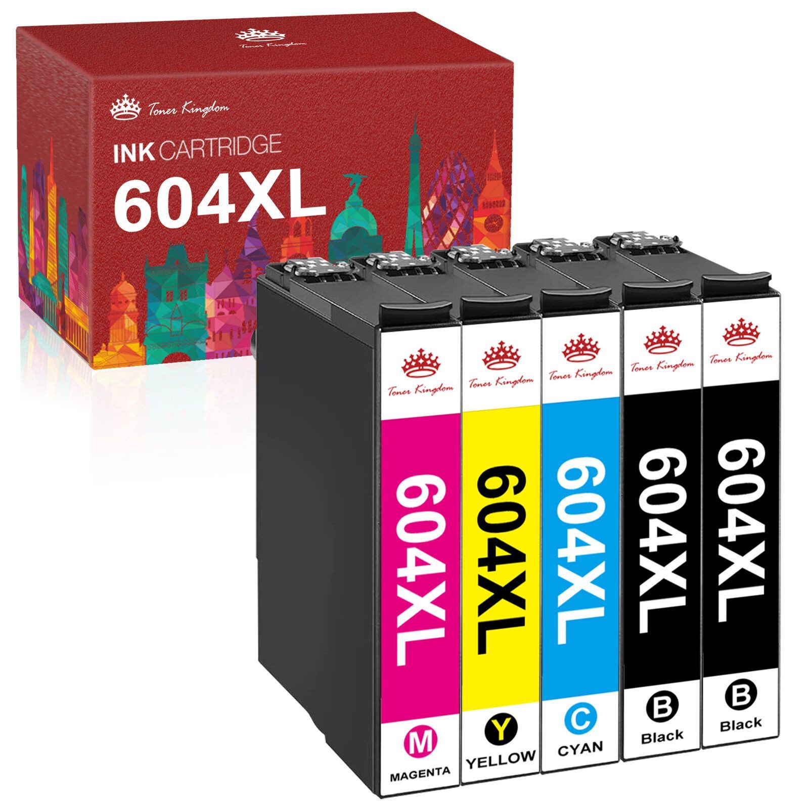 Toner Kingdom für Epson 604 XL druckerpatronen multipack Tintenpatrone (für Epson WorkForce WF-2910DWF WF-2930DWF WF-2935DWF WF-2950DWF, XP-2200 XP-2205 XP-3200 XP-3205 XP-4200 XP-4205)