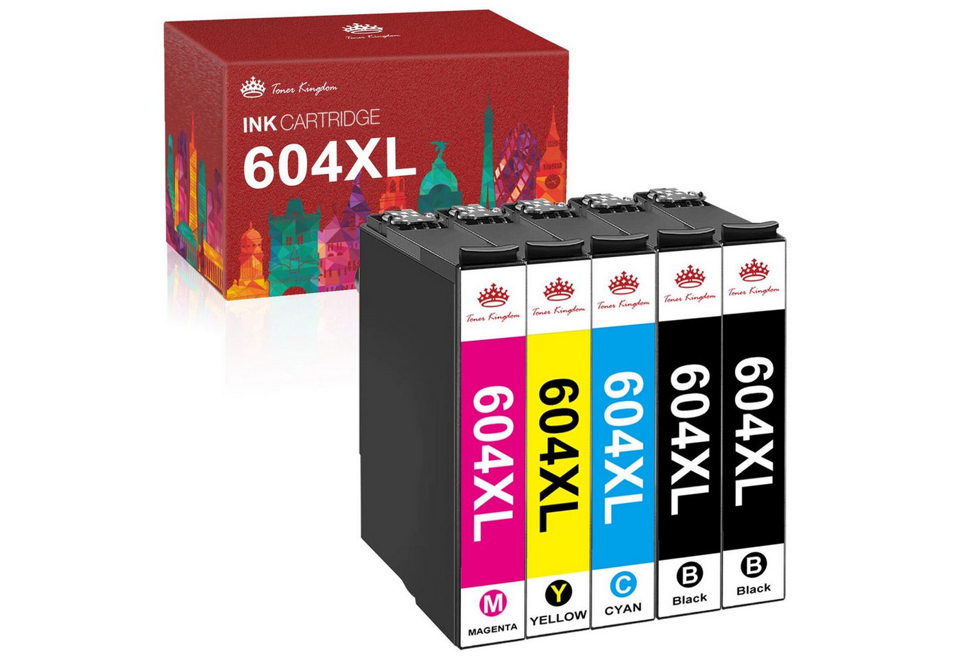 Toner Kingdom für Epson 604 XL druckerpatronen multipack Tintenpatrone (für Epson WorkForce WF-2910DWF WF-2930DWF WF-2935DWF WF-2950DWF, XP-2200 XP-2205 XP-3200 XP-3205 XP-4200 XP-4205)