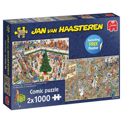 Jumbo Spiele Puzzle Jan van Haasteren Einkaufen vor den Feiertagen, 1000 Puzzleteile, Made in Europe