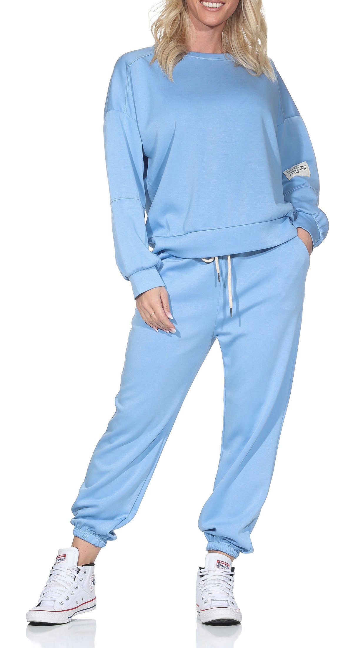simaranda Jogginganzug Damen Jogginganzug 7065 36-42 Hellblau (Set) günstig online kaufen