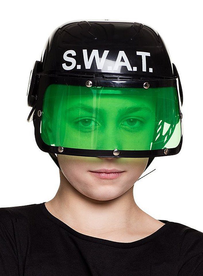 Boland Polizei-Kostüm SWAT Polizeihelm, Größenverstellbarer Einsatzhelm für Spezialkräfte