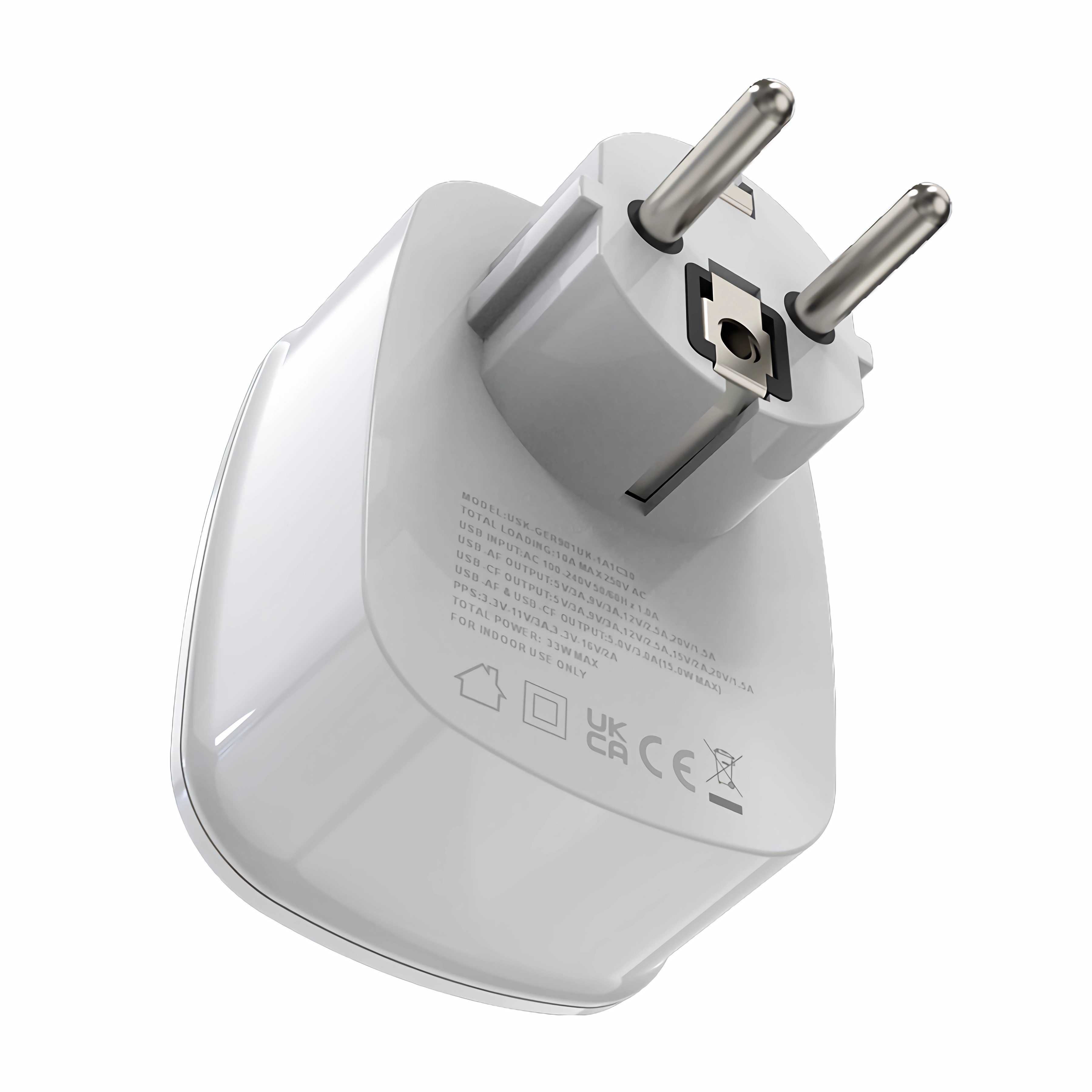 Bolwins L57C EU Steckdose Steckdosenleiste 2x USB A + 2x Typ-C Ladegerät Handy Mehrfachsteckdose 4-fach (Steckdose USB-A Anschluss USB-C Anschluss USB-Ladefunktion, Überlastschutz, Überstromschutz, Kurzschlussschutz, Überhitzungsschutz, Kabellänge 0 m), Gleichzeitiges Laden mehrerer Geräte Intelligente Ladeerkennung